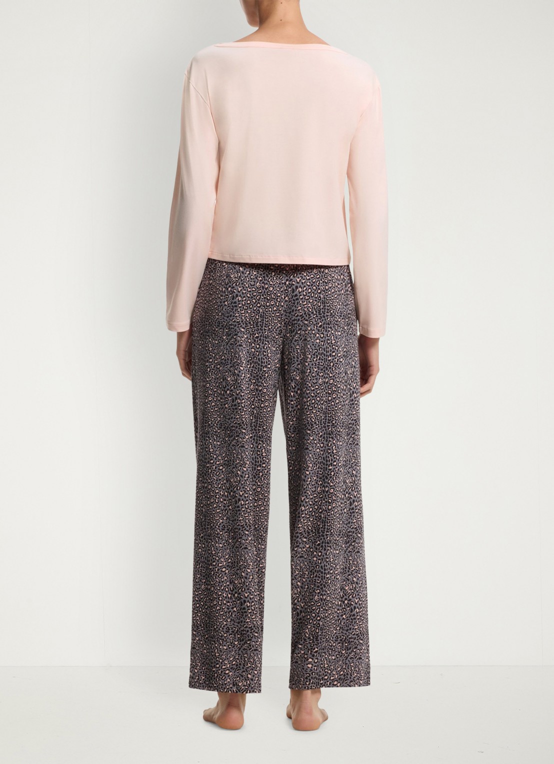 HUGO Pyjamatop met logo - achterkant 3 open pink-691 / roze