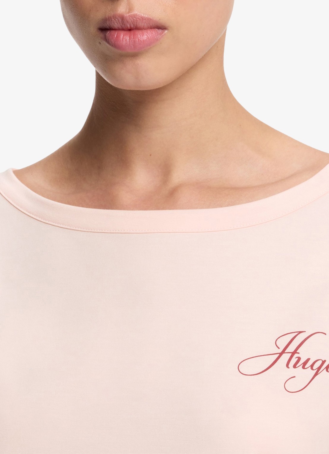 HUGO Pyjamatop met logo - detail 2 open pink-691 / roze