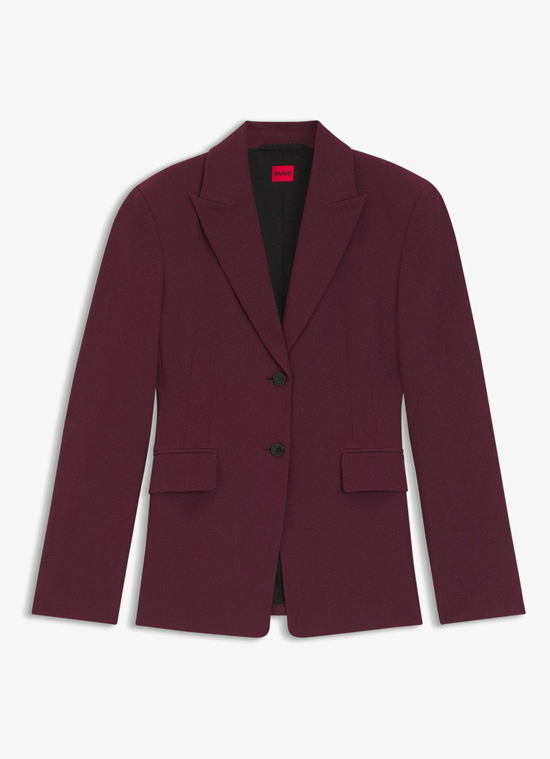 HUGO Regular-fit blazer van stretchmateriaal - voorkant 2 aubergine