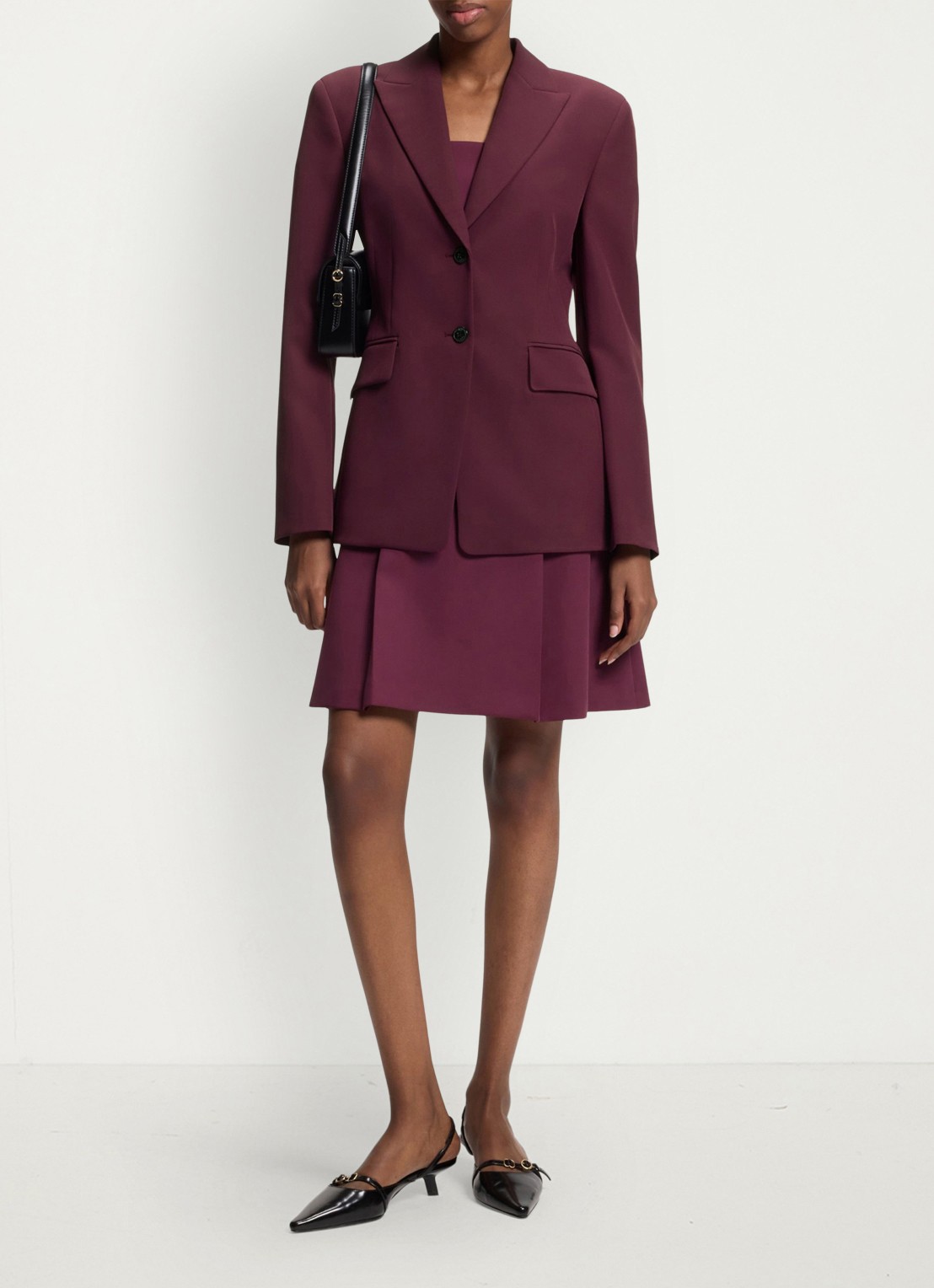 HUGO Regular-fit blazer van stretchmateriaal - voorkant 3 aubergine