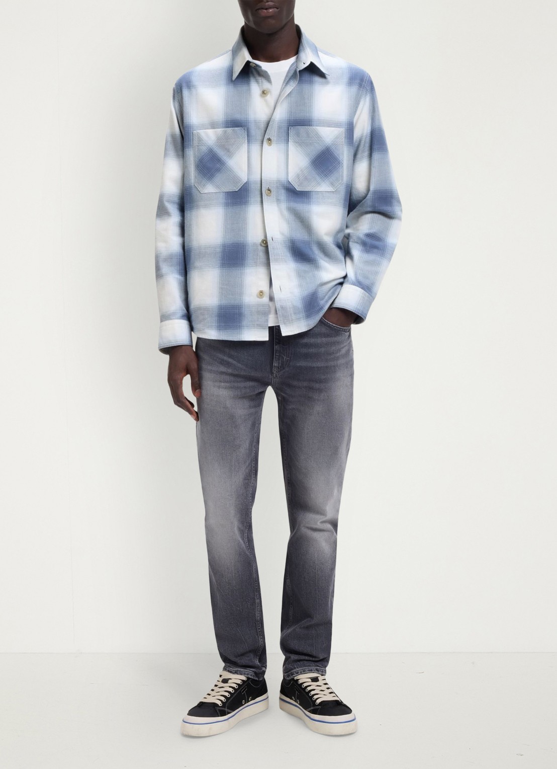 HUGO Regular fit overhemd met ruitdessin - voorkant 2 blauw