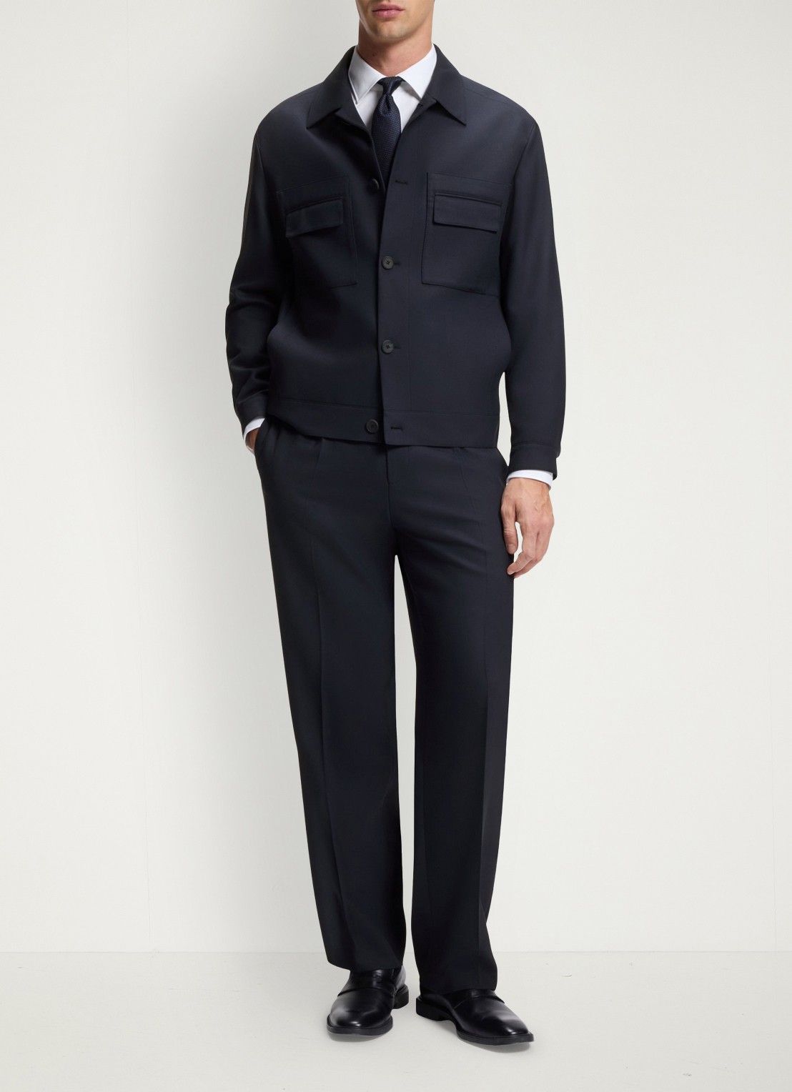 HUGO Regular fit pantalon met steekzakken - voorkant 2 donkerblauw