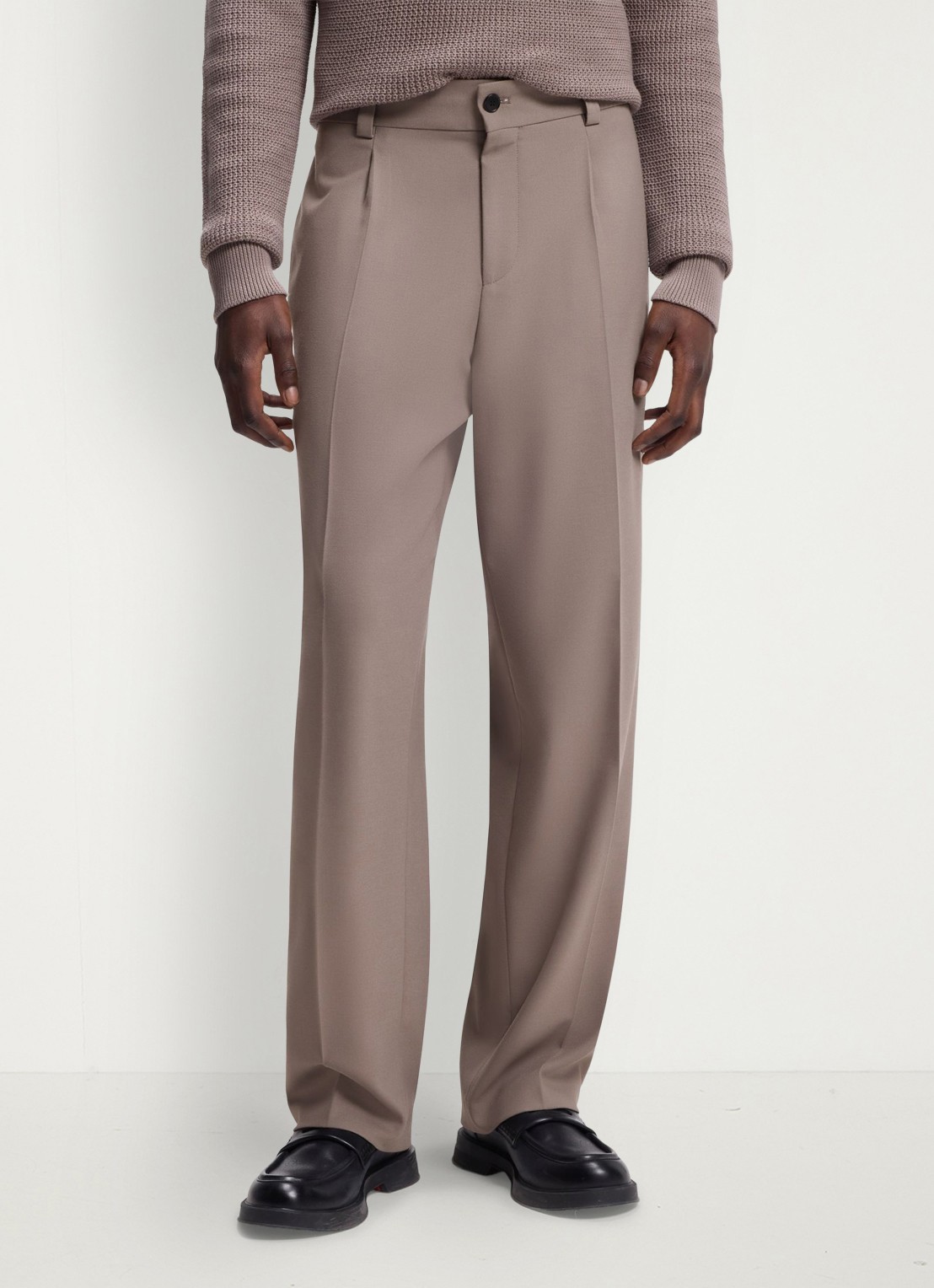 HUGO Regular fit pantalon met steekzakken - detail 4 lichtbruin