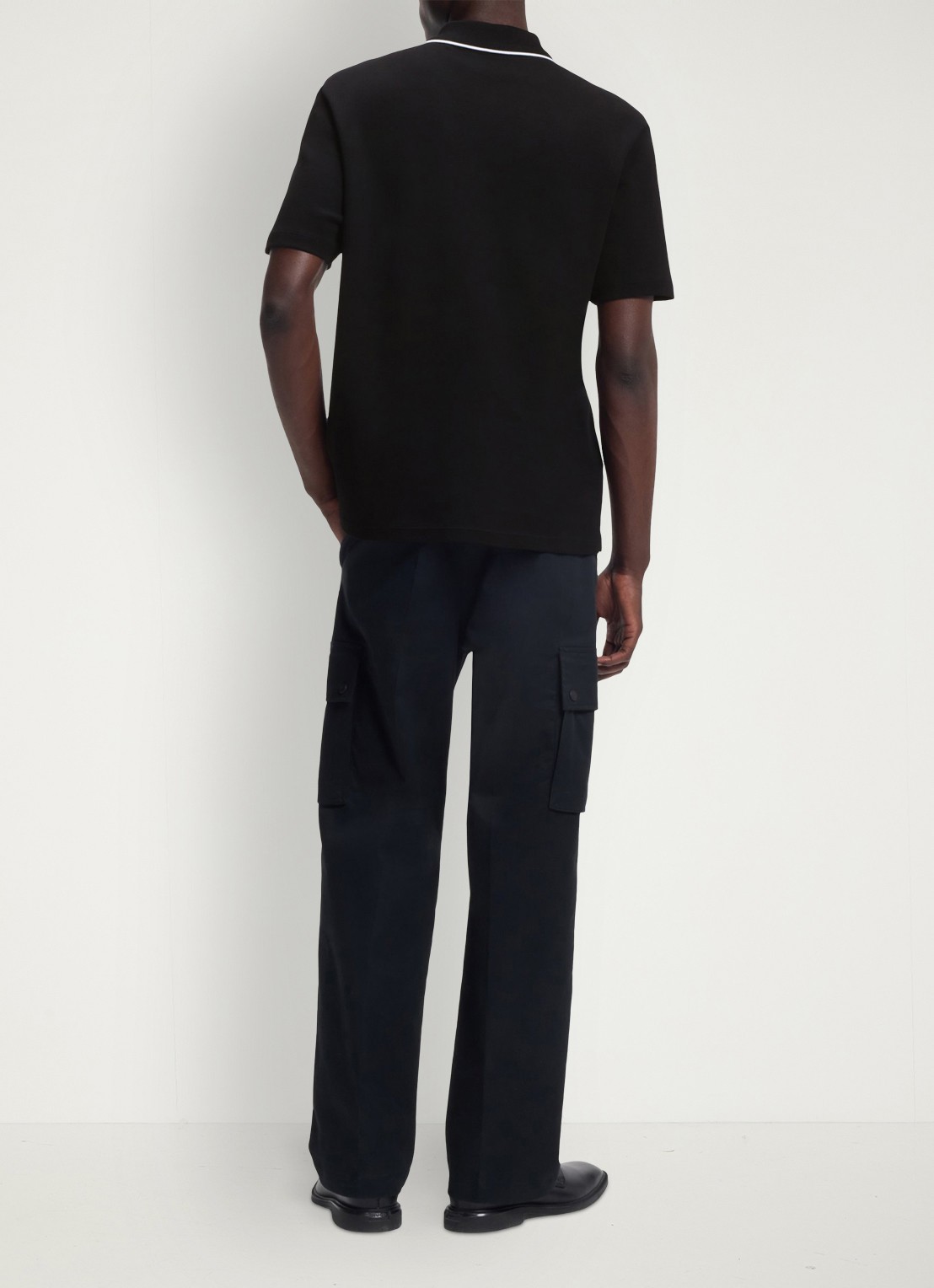 HUGO Regular fit polo met logo  - achterkant zwart
