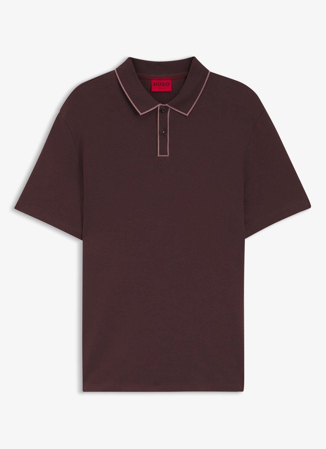 HUGO Regular fit polo met logo  - voorkant 3 bruin
