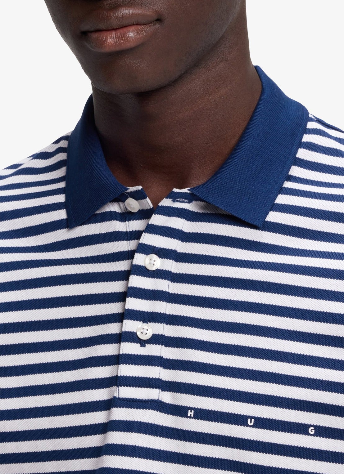 HUGO Regular fit polo met streepprint - detail 5 wit