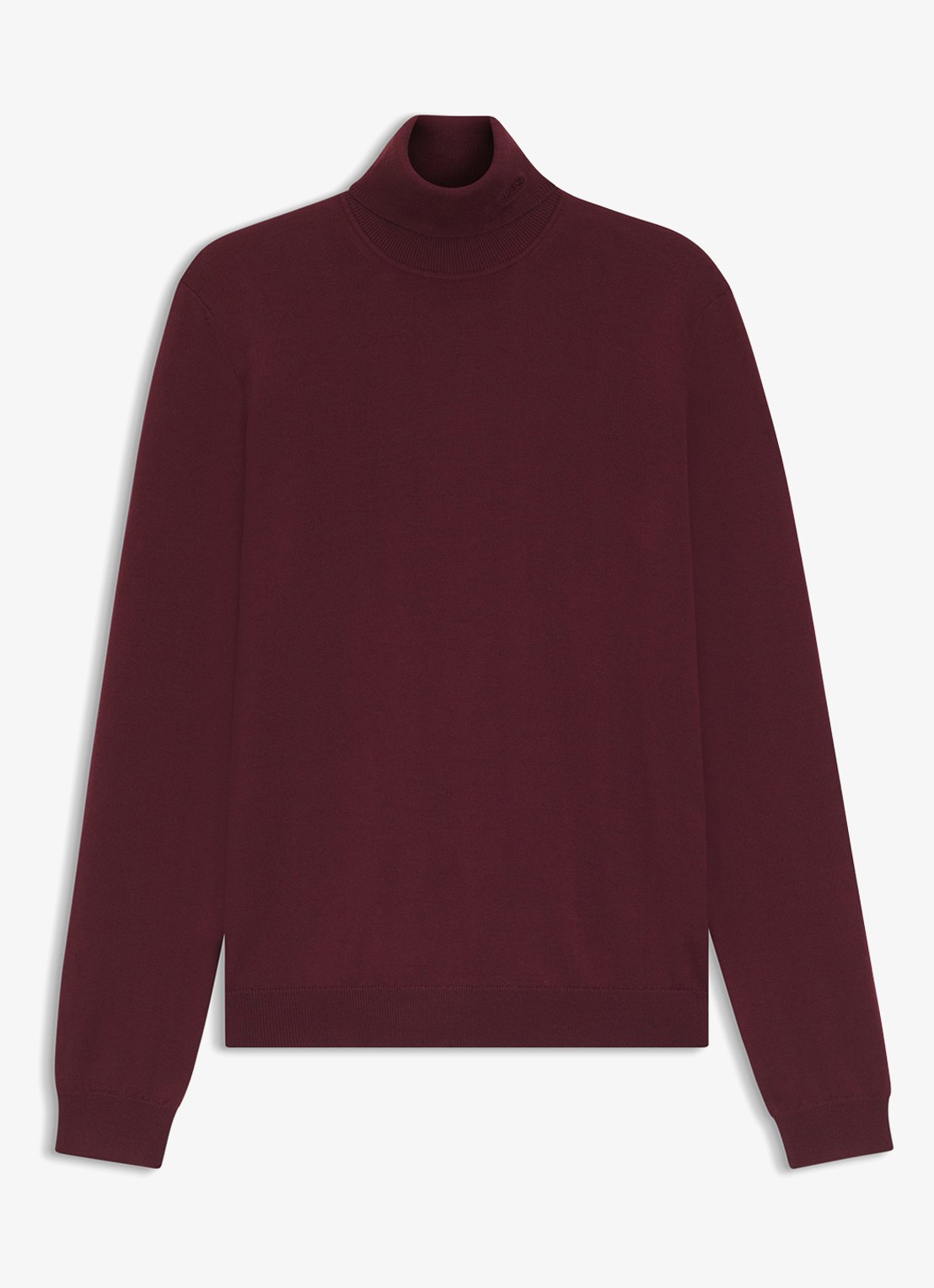 HUGO Regular-fit trui van scheerwol met col - voorkant 4 donkerrood