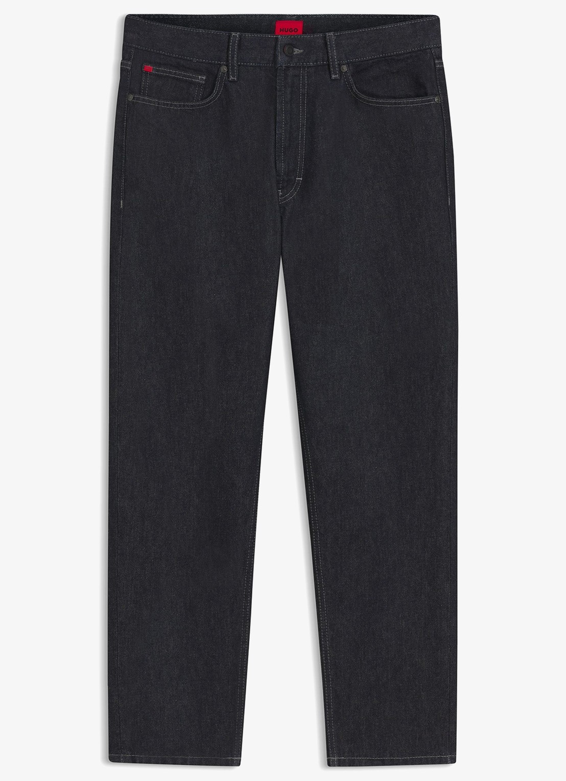 HUGO Relaxed fit jeans met steekzakken - voorkant 5 donkerblauw