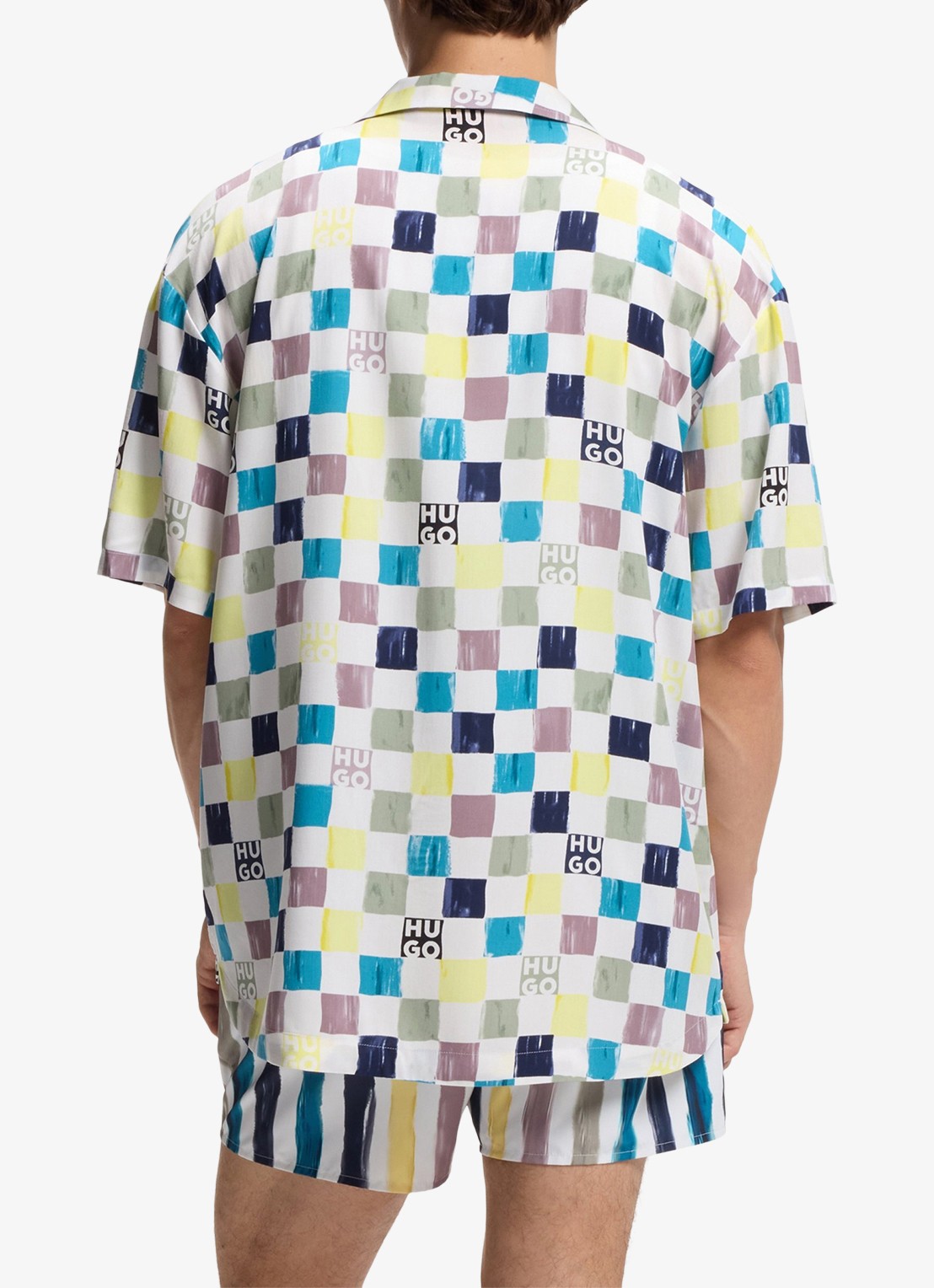 HUGO Relaxed fit overshirt met grafische print - achterkant 4 multicolor