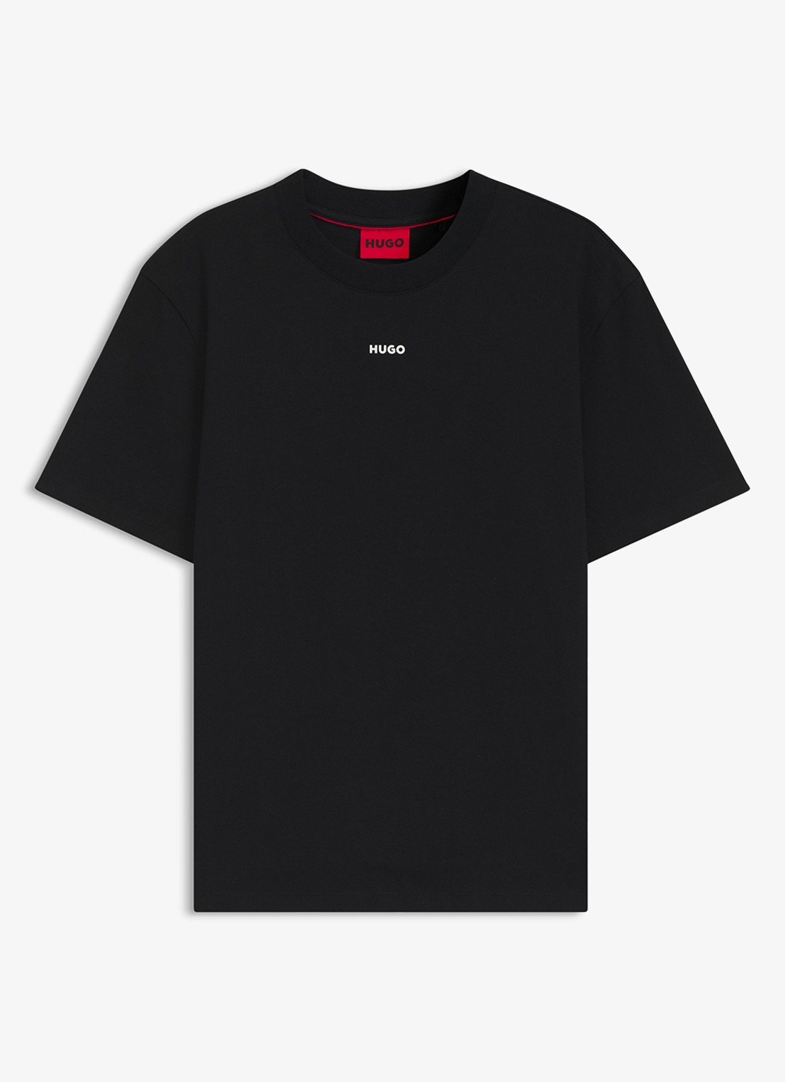HUGO Relaxed-fit T-shirt van katoen met logoprint - voorkant black-001 / zwart