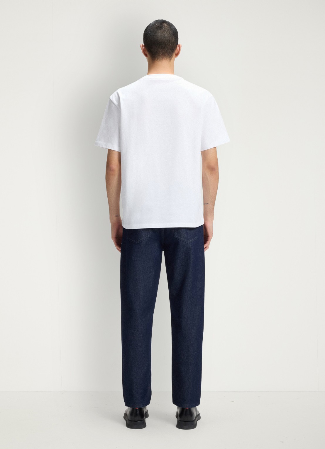 HUGO Relaxed-fit T-shirt van katoen met logoprint - achterkant white-100 / wit