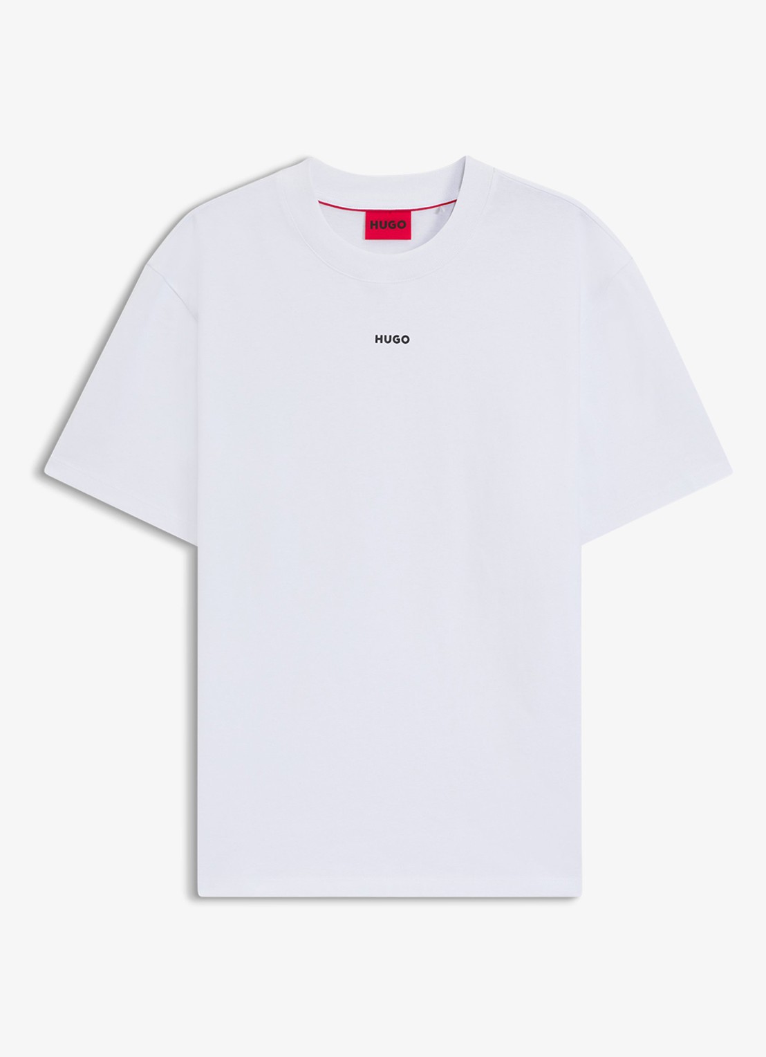 HUGO Relaxed-fit T-shirt van katoen met logoprint - voorkant 4 white-100 / wit