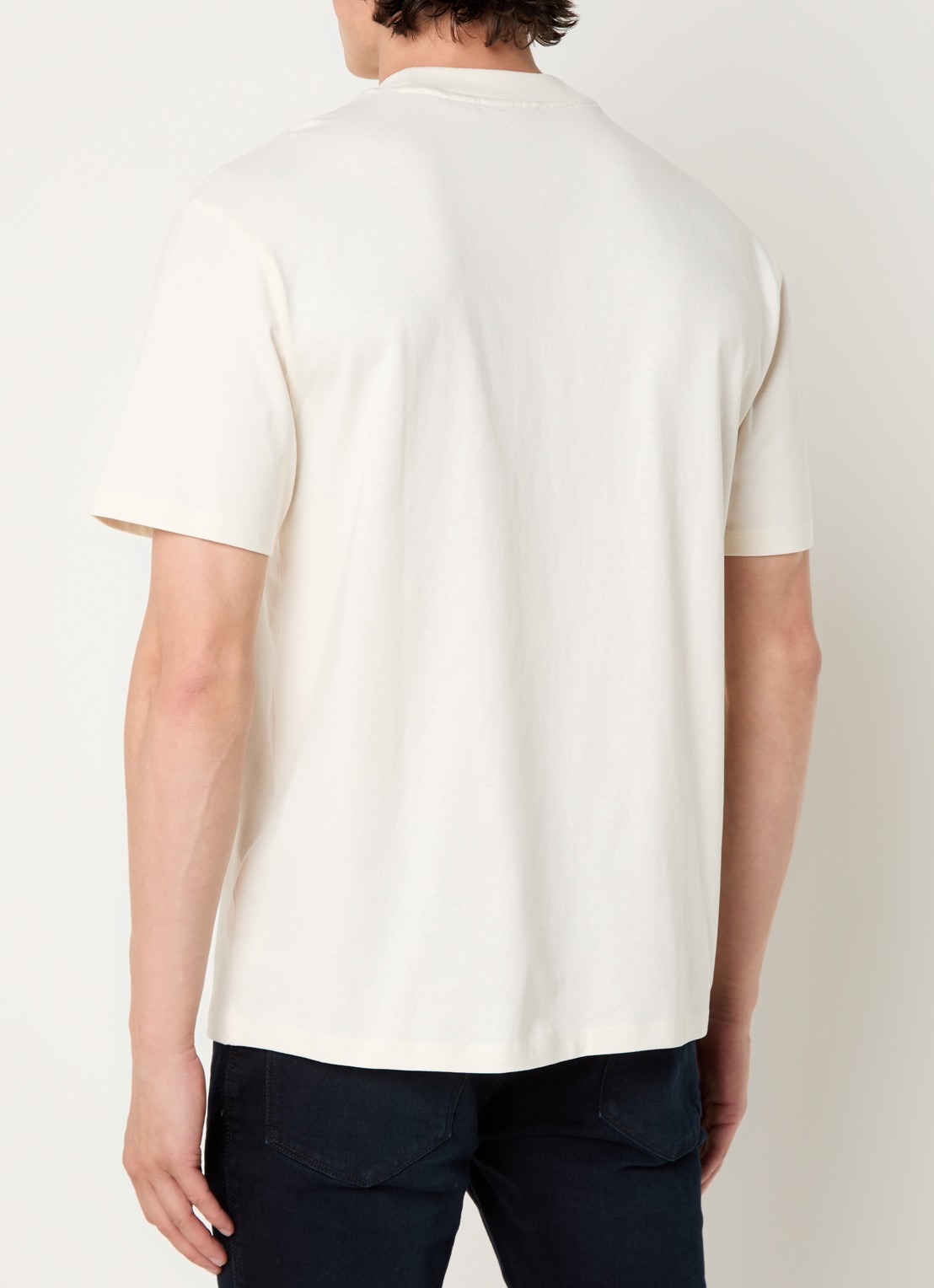 HUGO Relaxed-fit T-shirt van katoen met logoprint - achterkant open white-121 / wit
