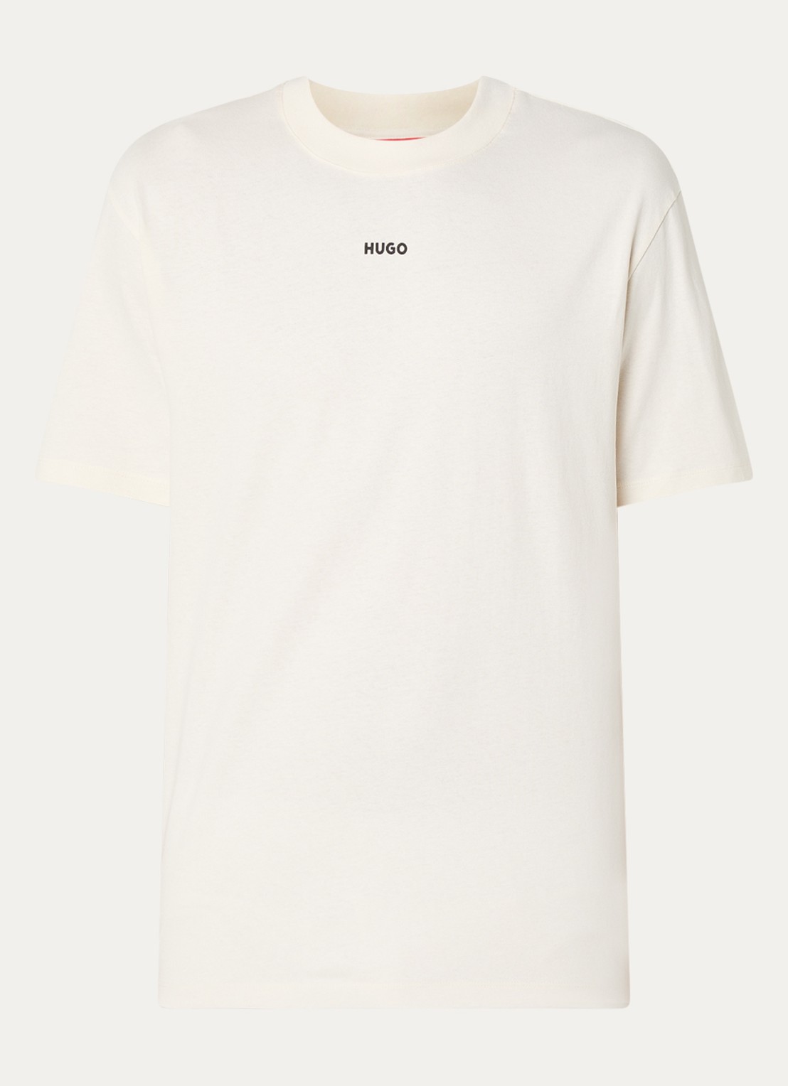 HUGO Relaxed-fit T-shirt van katoen met logoprint - voorkant 2 open white-121 / wit