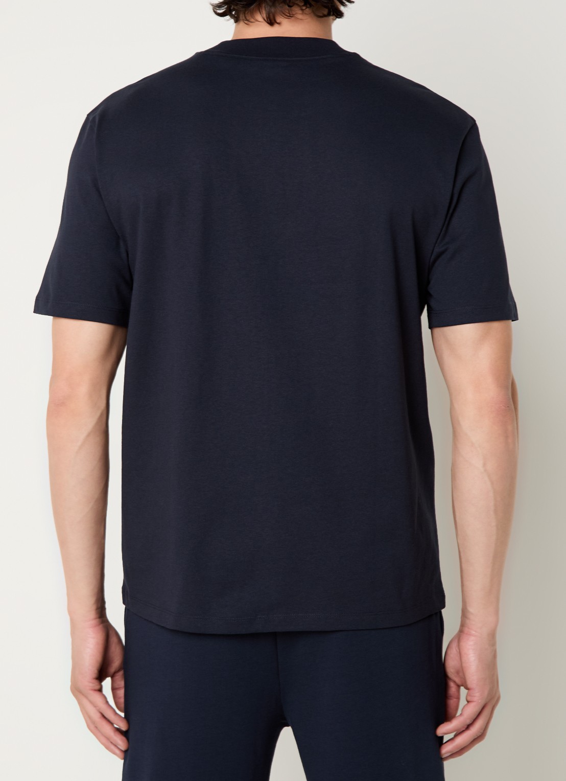 HUGO Relaxed-fit T-shirt van katoen met logoprint - achterkant 3 dark blue-405 / blauw
