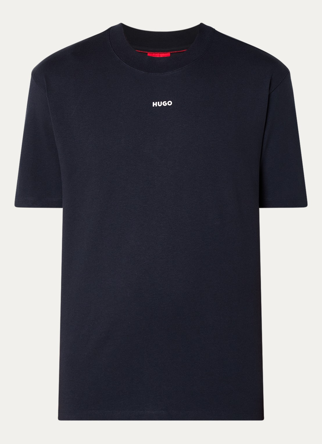 HUGO Relaxed-fit T-shirt van katoen met logoprint - voorkant dark blue-405 / blauw