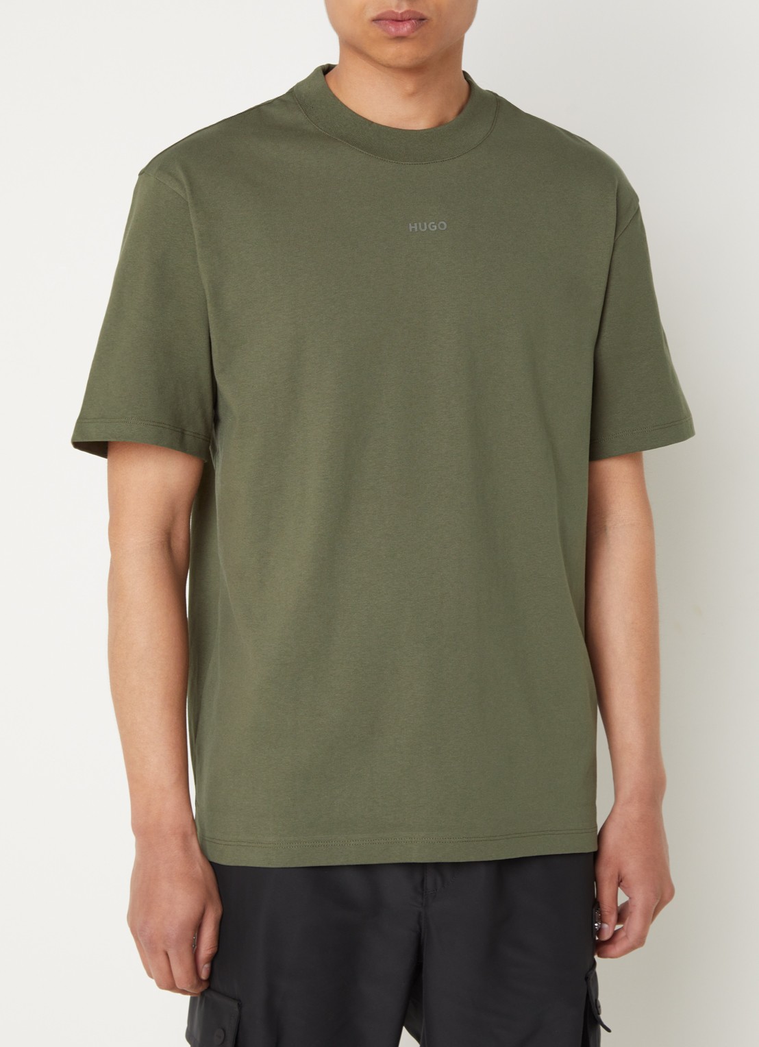 HUGO Relaxed-fit T-shirt van katoen met logoprint - detail dark beige-257 / beige
