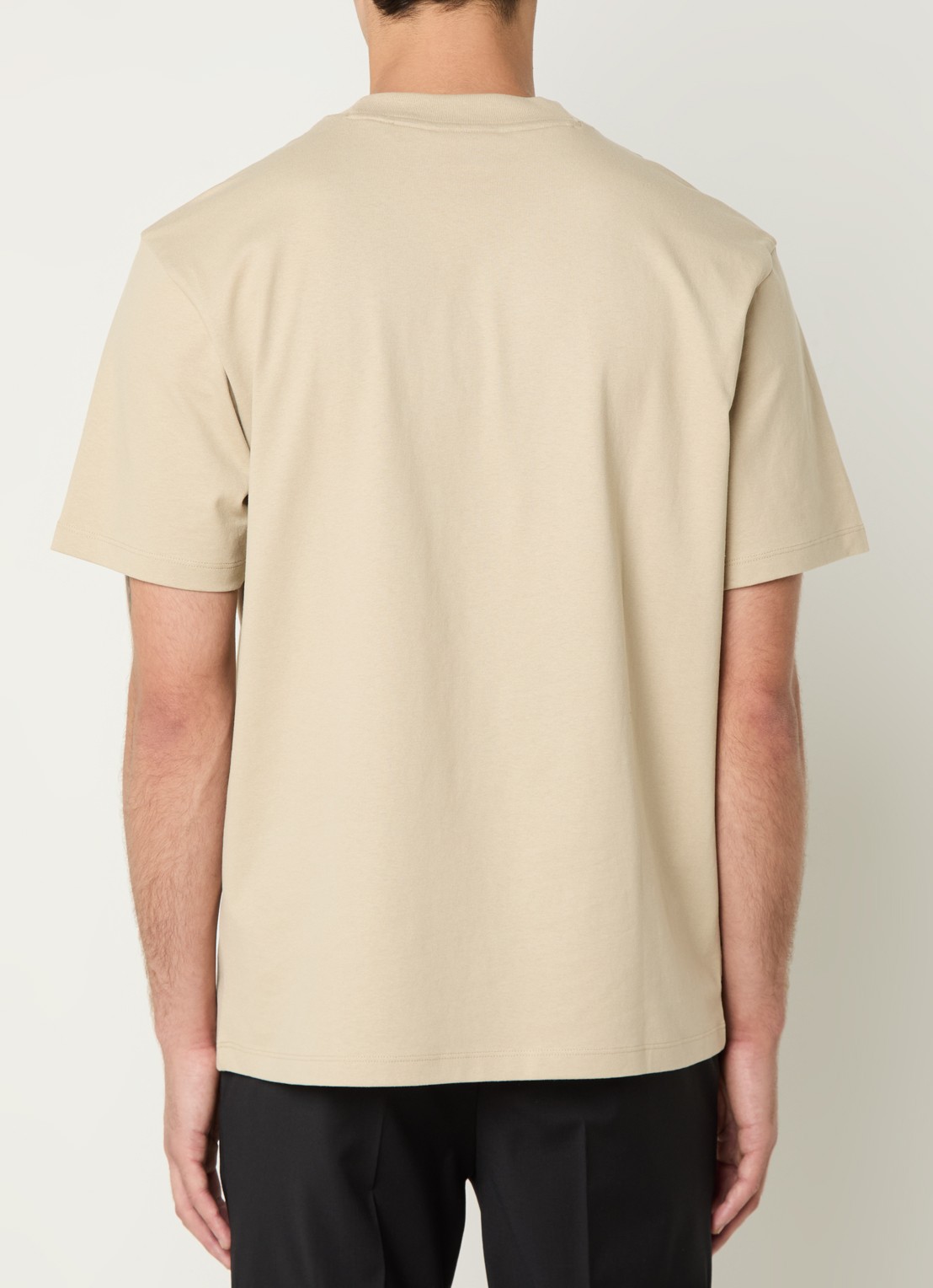 HUGO Relaxed-fit T-shirt van katoen met logoprint - achterkant 2 beige