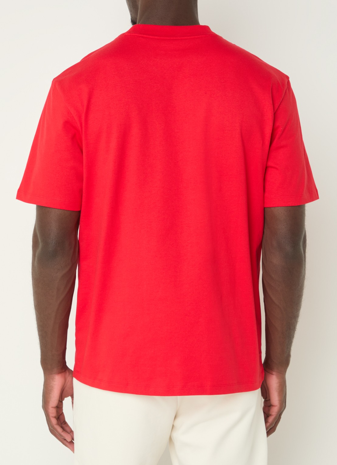 HUGO Relaxed-fit T-shirt van katoen met logoprint - achterkant 4 open pink-693 / roze