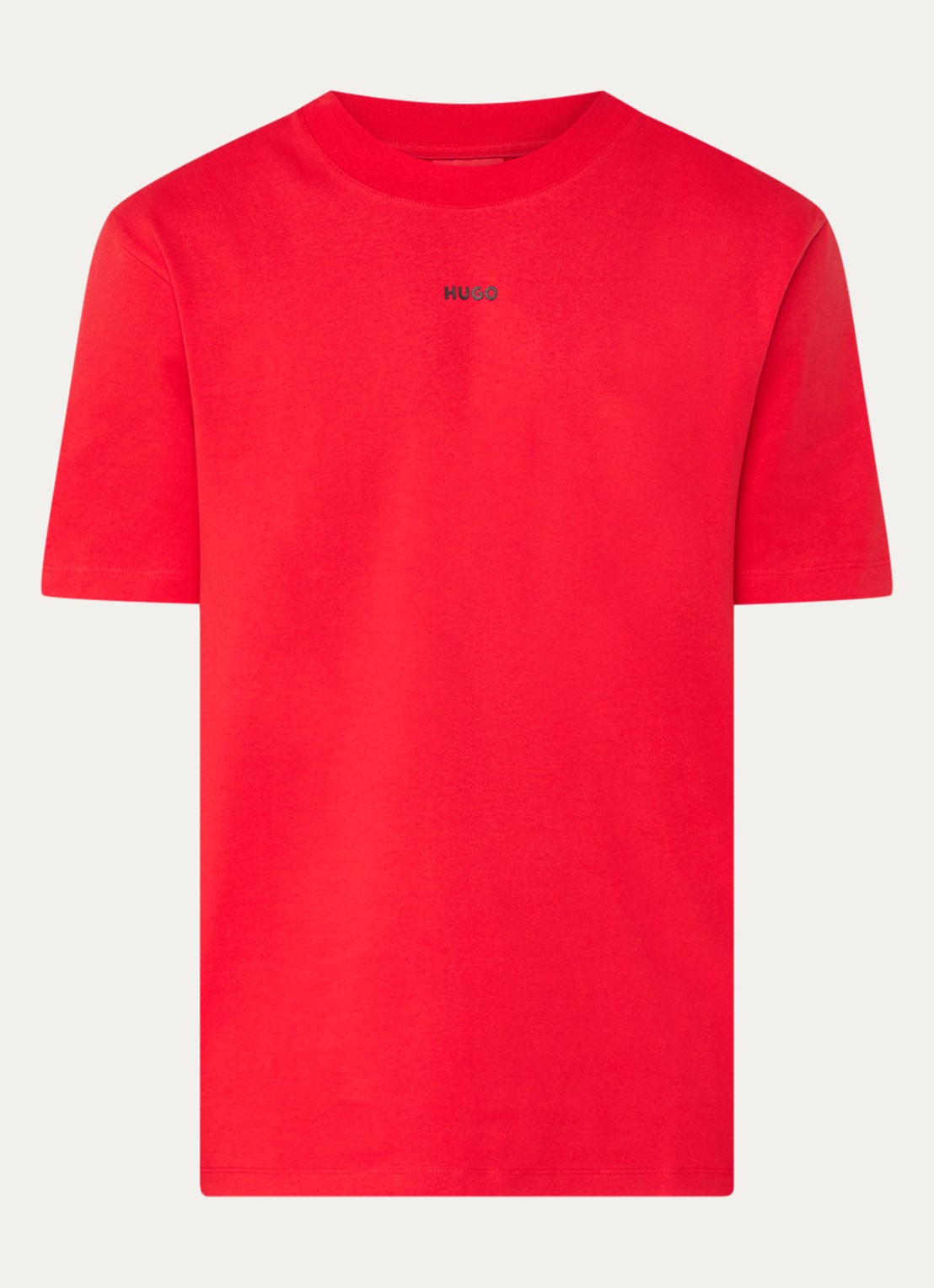 HUGO Relaxed-fit T-shirt van katoen met logoprint - voorkant 2 open pink-693 / roze