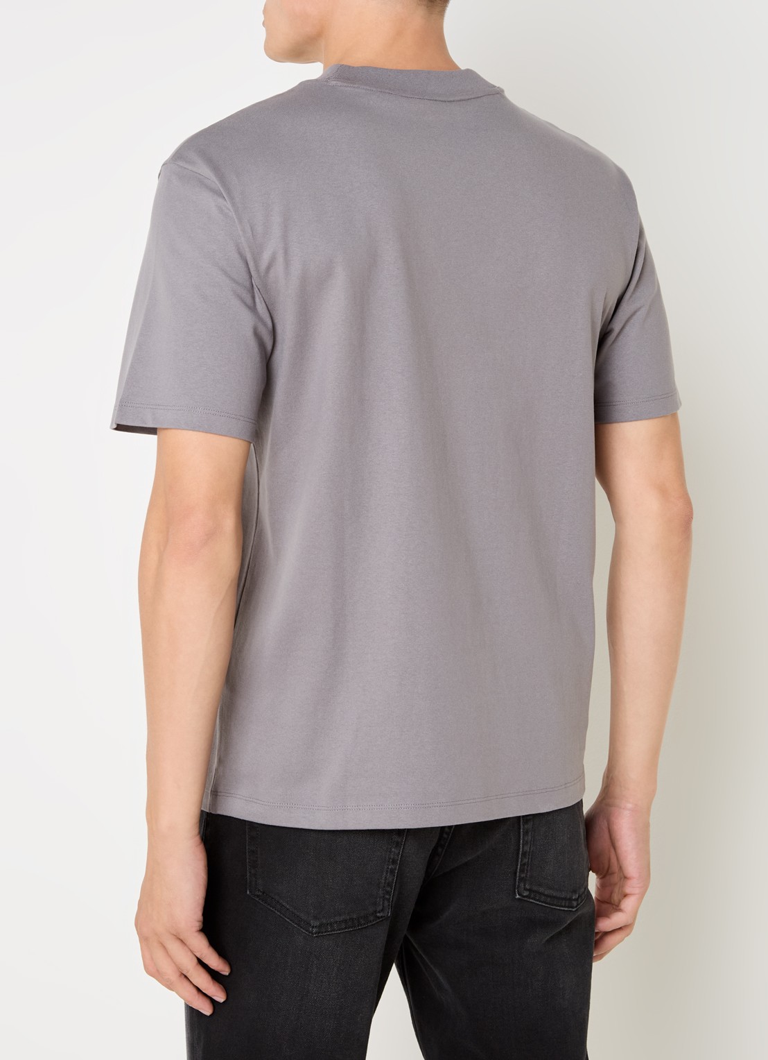 HUGO Relaxed-fit T-shirt van katoen met logoprint - achterkant 4 grijs