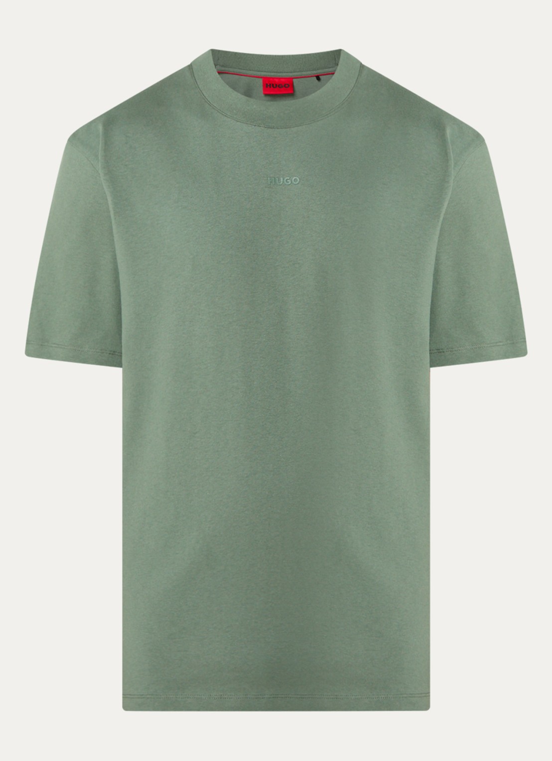 HUGO Relaxed-fit T-shirt van katoen met logoprint - voorkant 3 open green-343 / groen