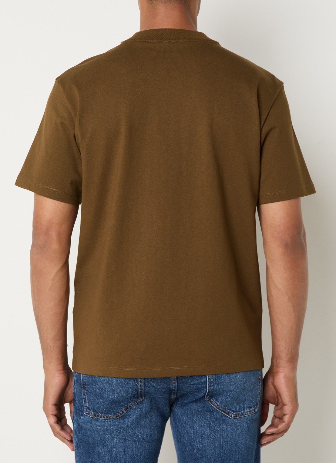 HUGO Relaxed-fit T-shirt van katoen met logoprint - achterkant 3 medium brown-217 / bruin