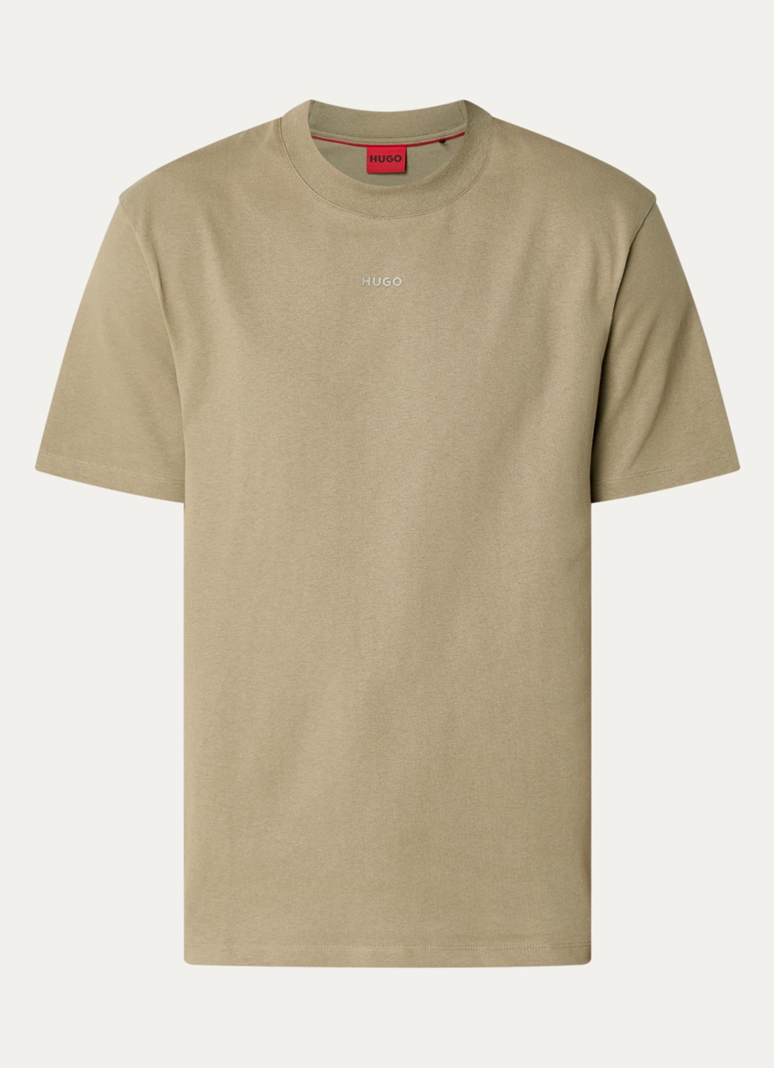 HUGO Relaxed-fit T-shirt van katoen met logoprint - voorkant medium brown-219 / bruin