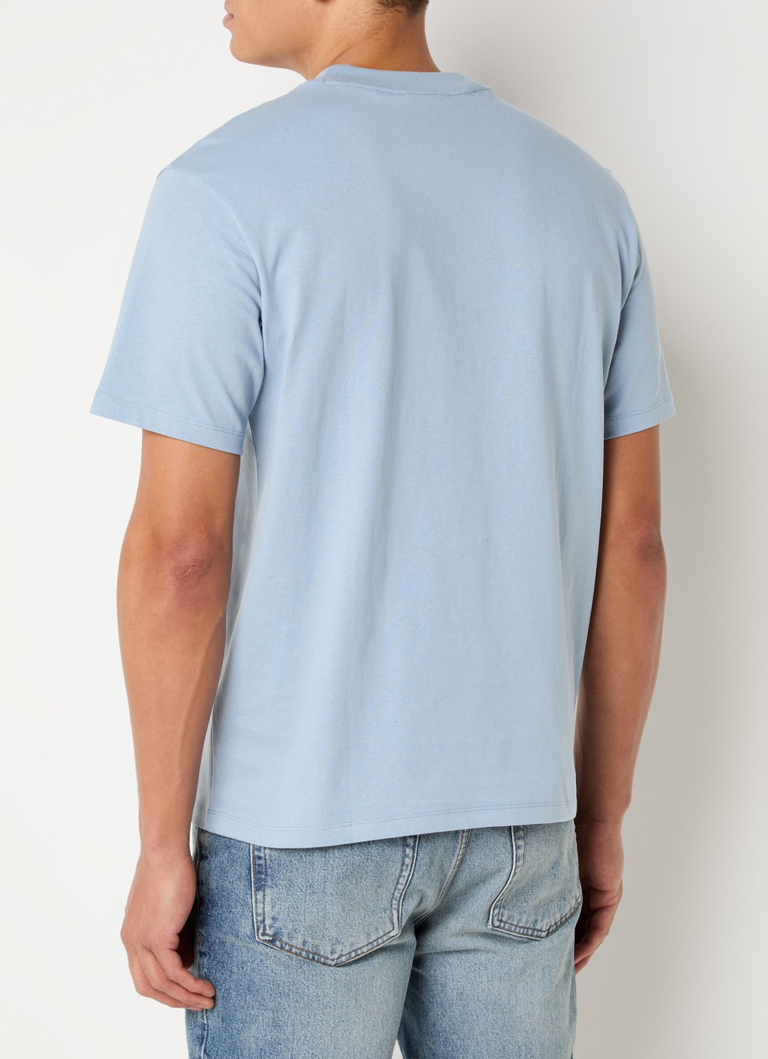 HUGO Relaxed-fit T-shirt van katoen met logoprint - achterkant 2 open blue-483 / blauw