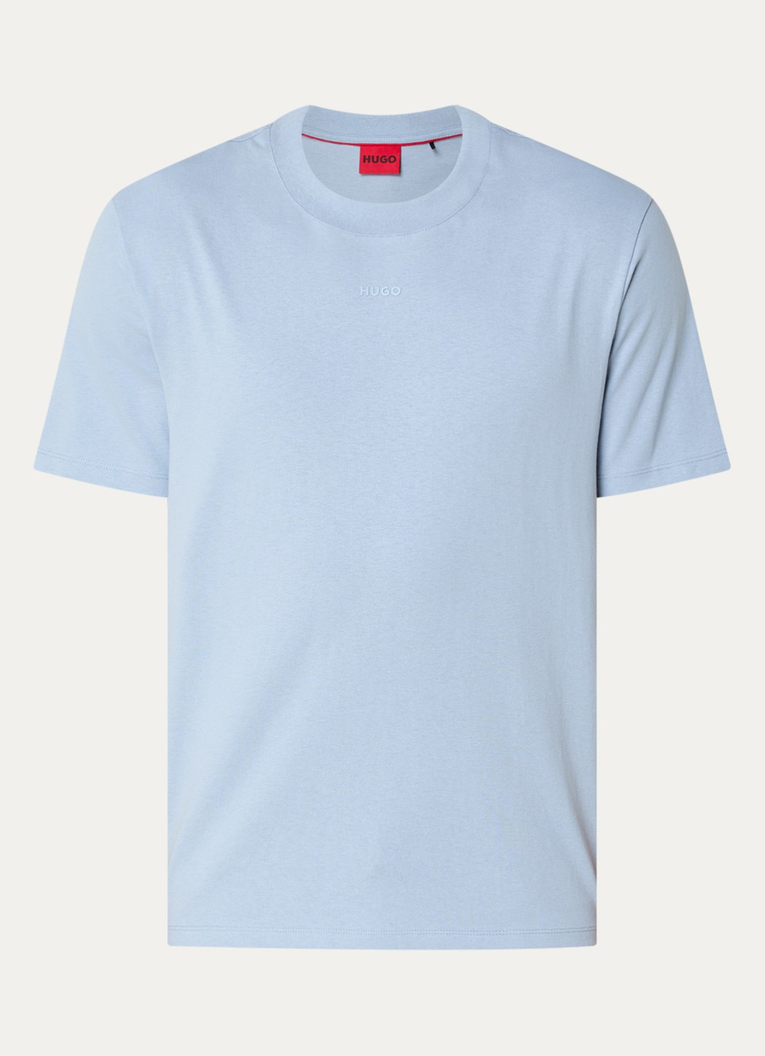 HUGO Relaxed-fit T-shirt van katoen met logoprint - voorkant 3 open blue-483 / blauw