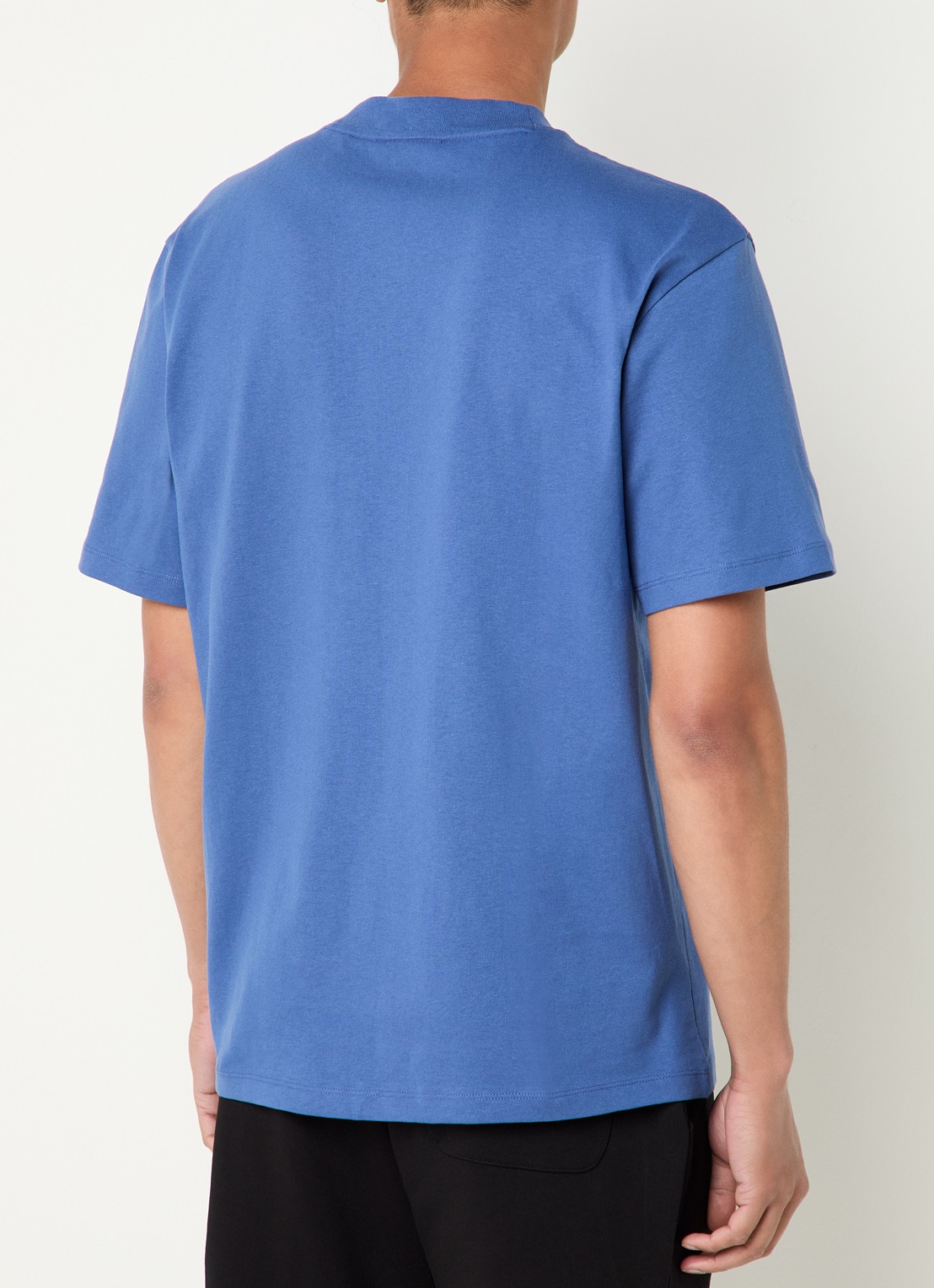 HUGO Relaxed-fit T-shirt van katoen met logoprint - achterkant 4 staalblauw