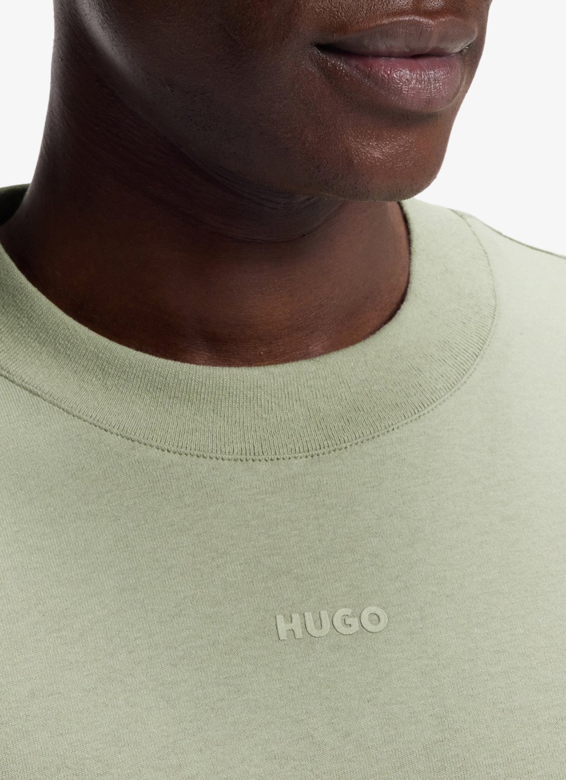 HUGO Relaxed-fit T-shirt van katoen met logoprint - detail 5 light/pastel green-337 / groen