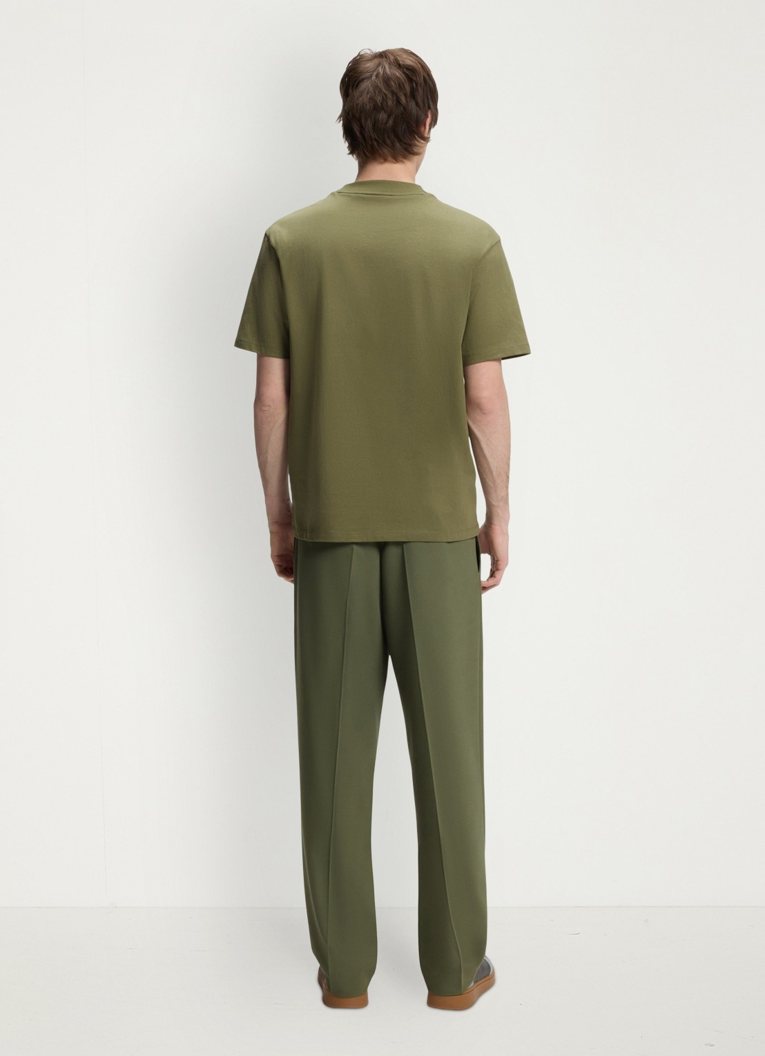 HUGO Relaxed-fit T-shirt van katoen met logoprint - achterkant 3 open green-388 / groen