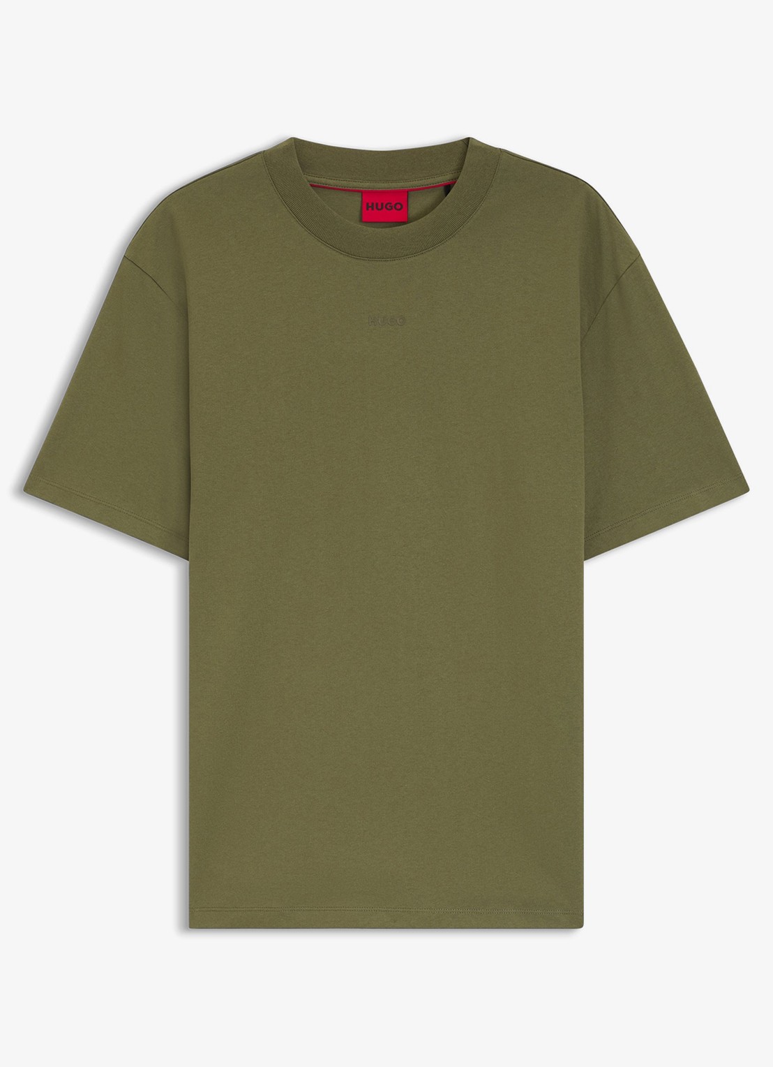 HUGO Relaxed-fit T-shirt van katoen met logoprint - voorkant open green-388 / groen