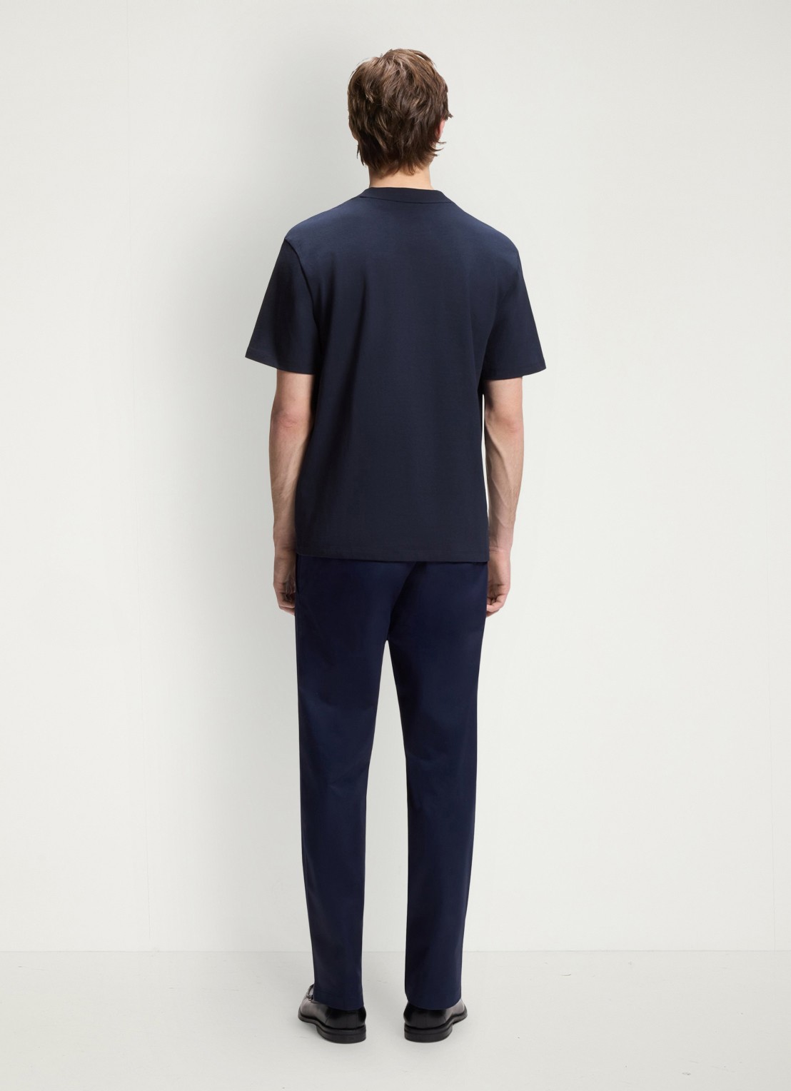 HUGO Relaxed-fit T-shirt van katoen met logoprint - achterkant 3 dark blue-406 / blauw