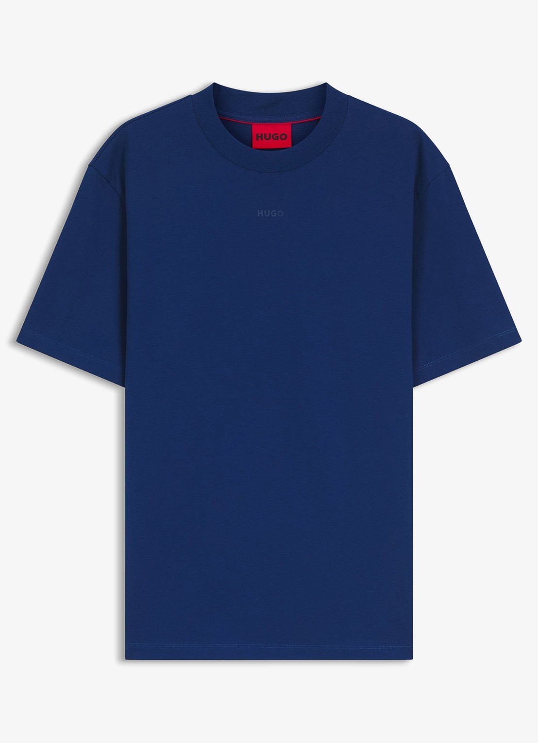 HUGO Relaxed-fit T-shirt van katoen met logoprint - voorkant 2 open blue-498 / blauw