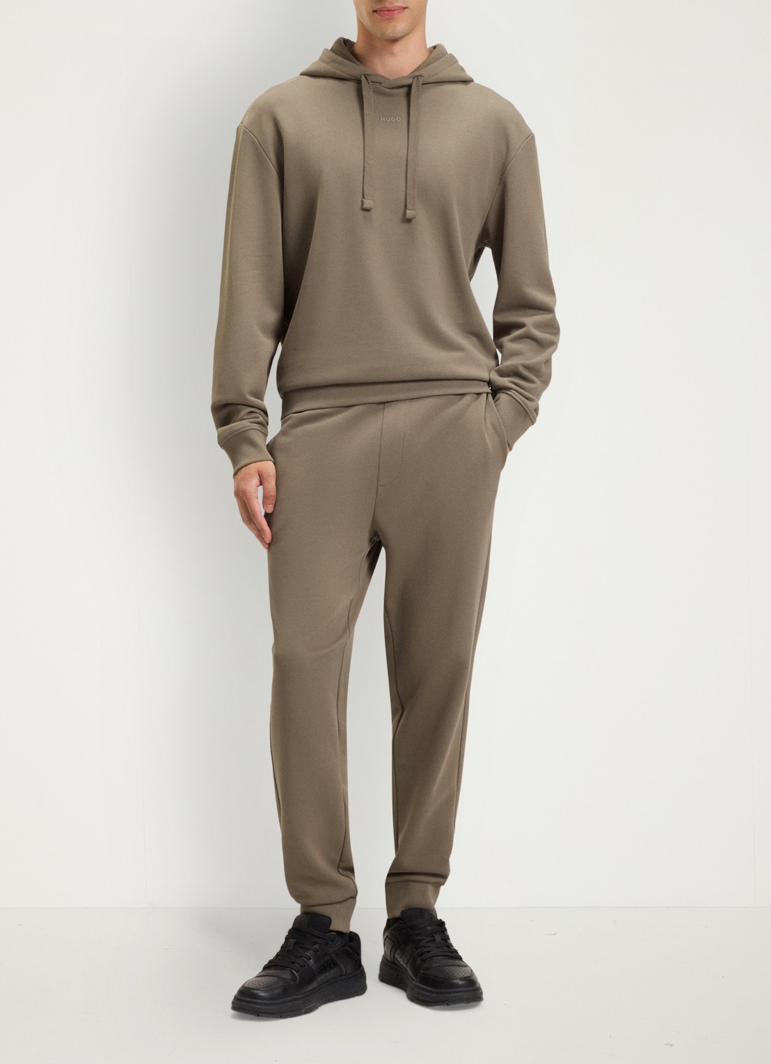 HUGO Relaxed-fit trainingspak met logoprints - detail 3 zand