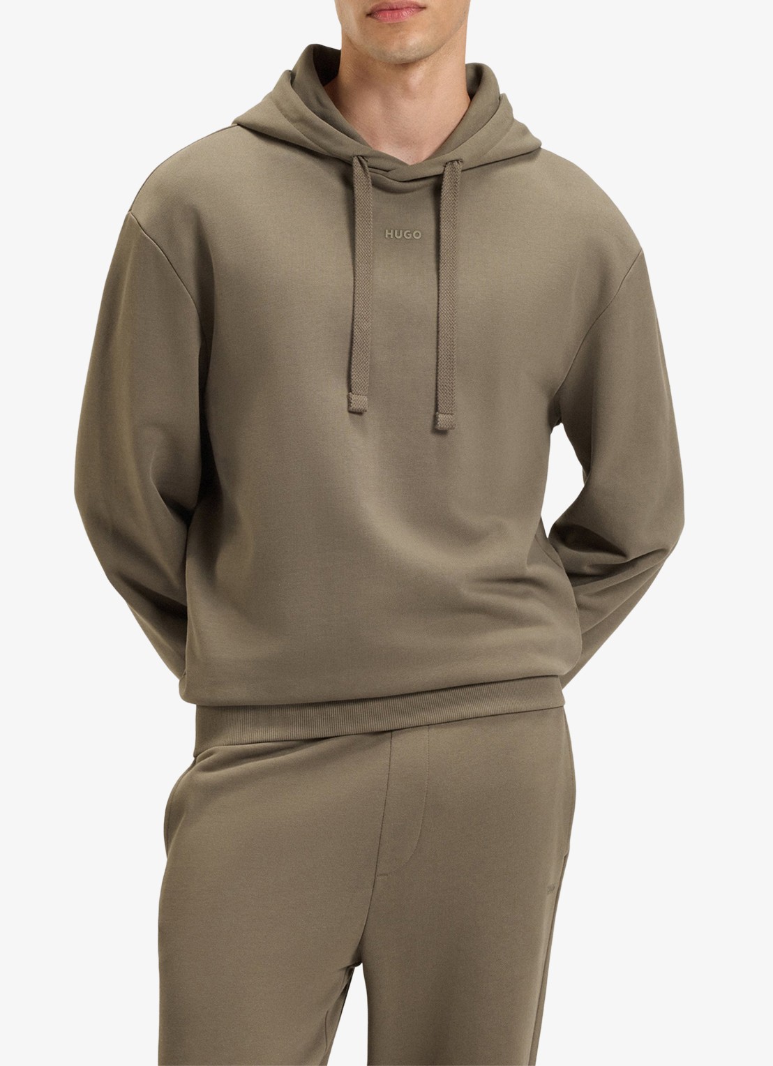 HUGO Relaxed-fit trainingspak met logoprints - detail 4 zand