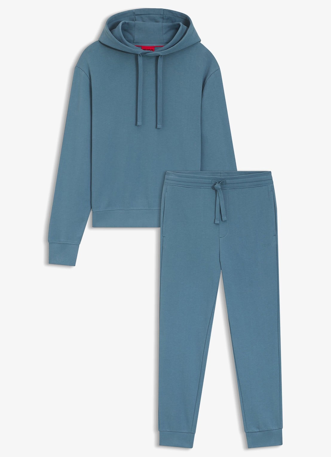HUGO Relaxed-fit trainingspak met logoprints - voorkant 3 lichtblauw