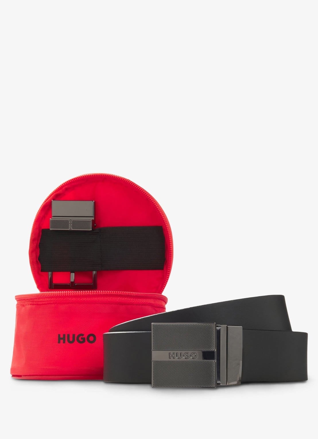 HUGO Riem met logo - voorkant diepzwart