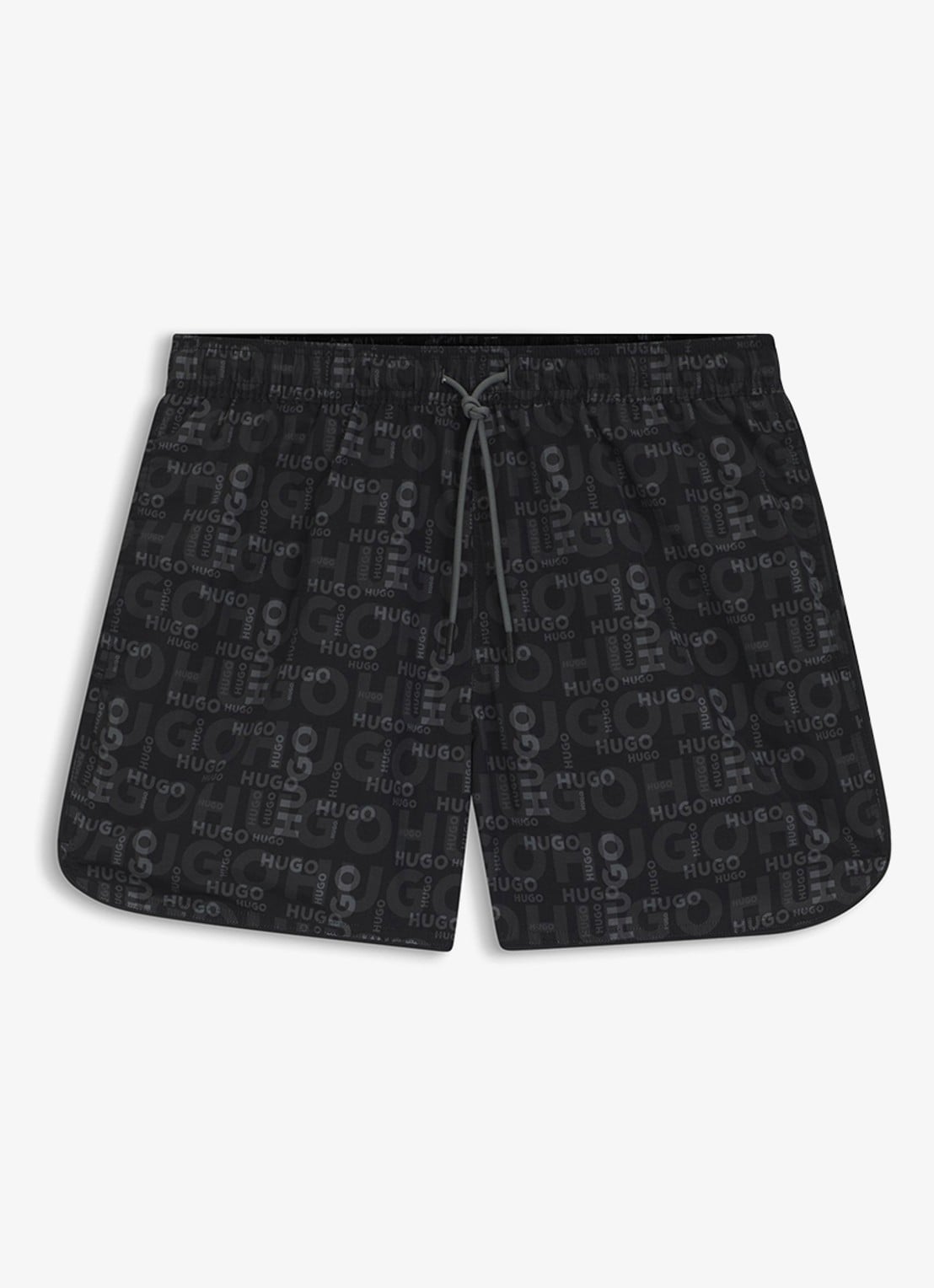 HUGO Rik zwemshorts met logoprint - voorkant 2 grijs
