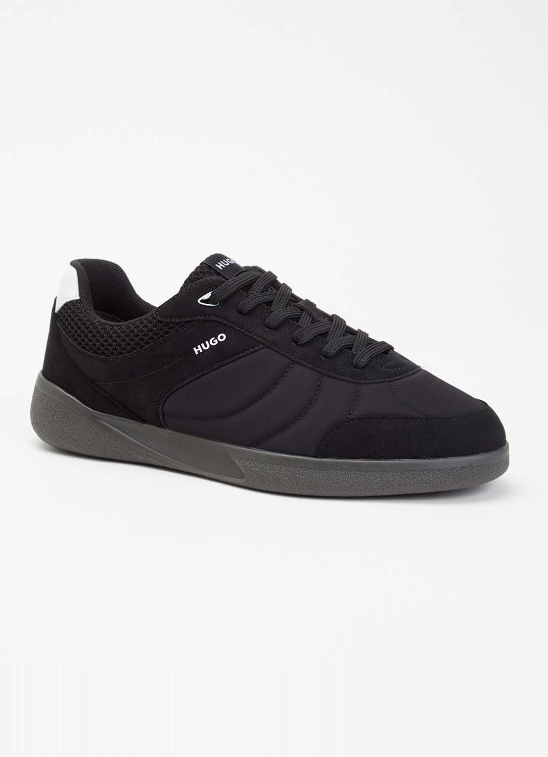 HUGO Riven sneaker met mesh details - voorkant 5 zwart