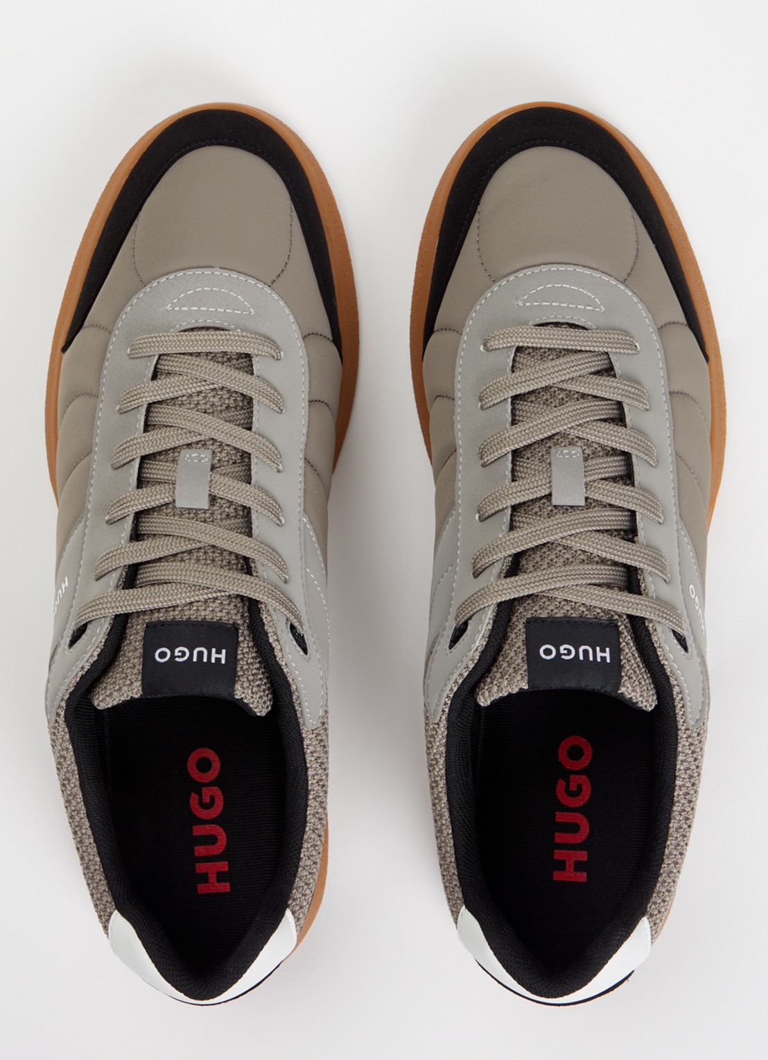 HUGO Riven sneaker met mesh details - detail 2 bruin