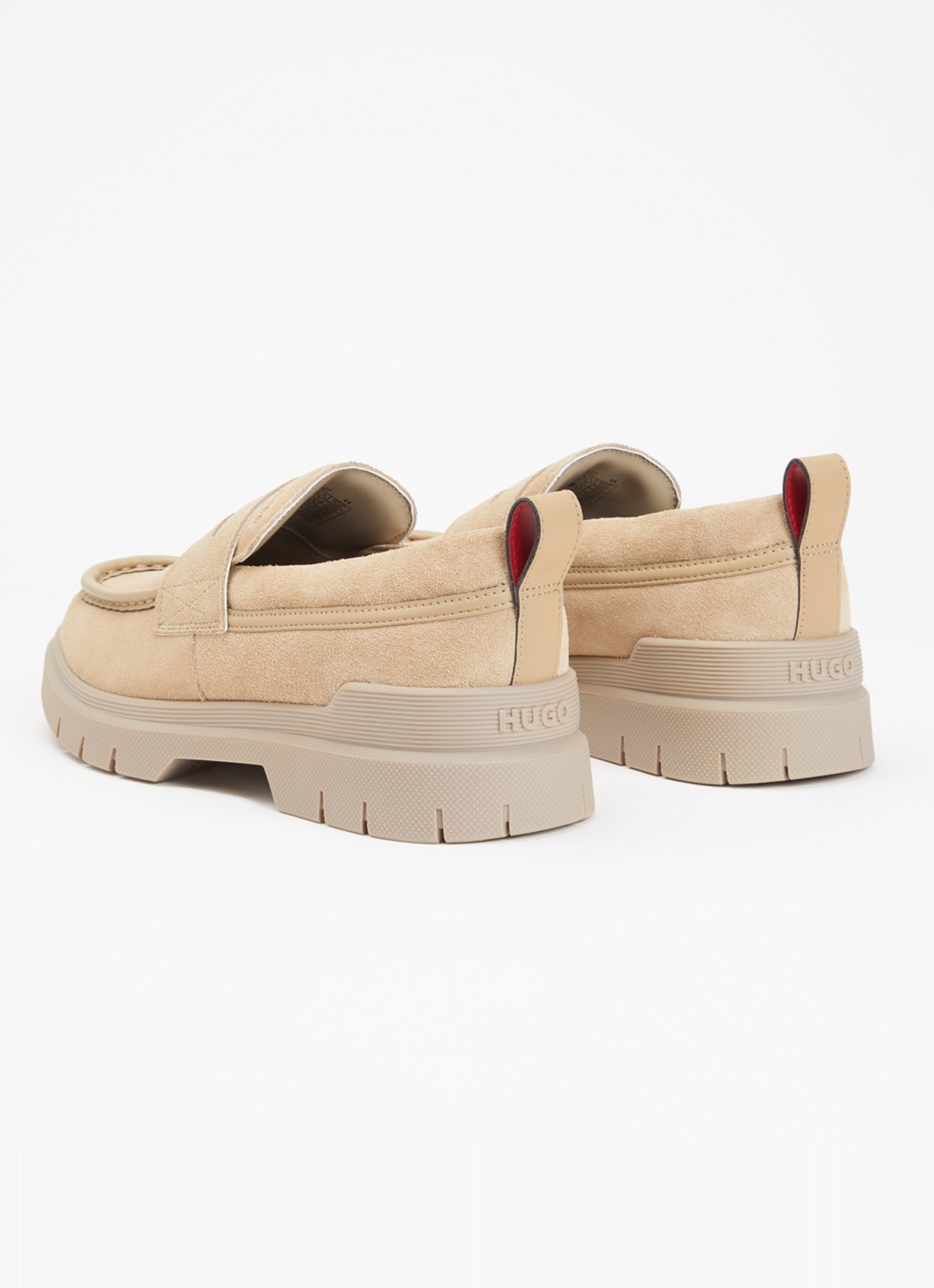 HUGO Ryan loafer van suède - achterkant 5 beige