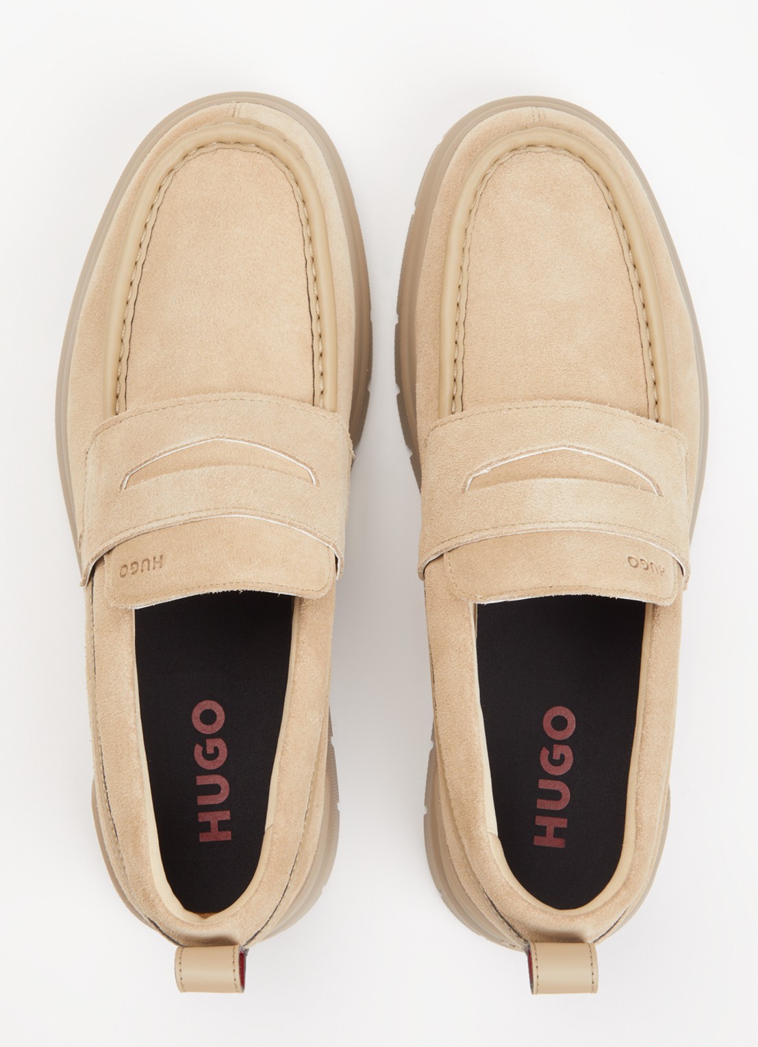 HUGO Ryan loafer van suède - detail 3 beige