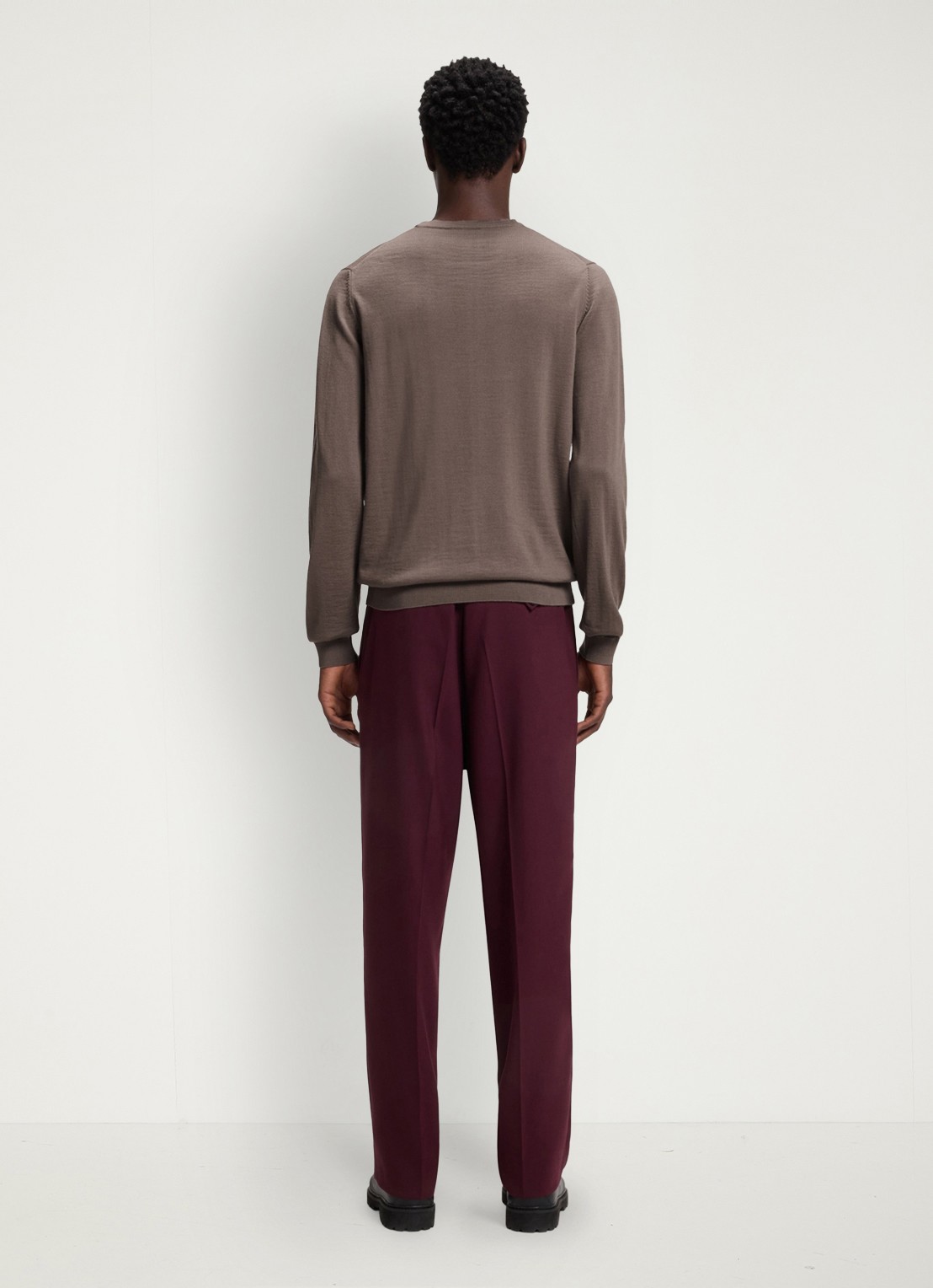 HUGO San Cedric fijngebreide pullover van wol  - achterkant rust/copper-223