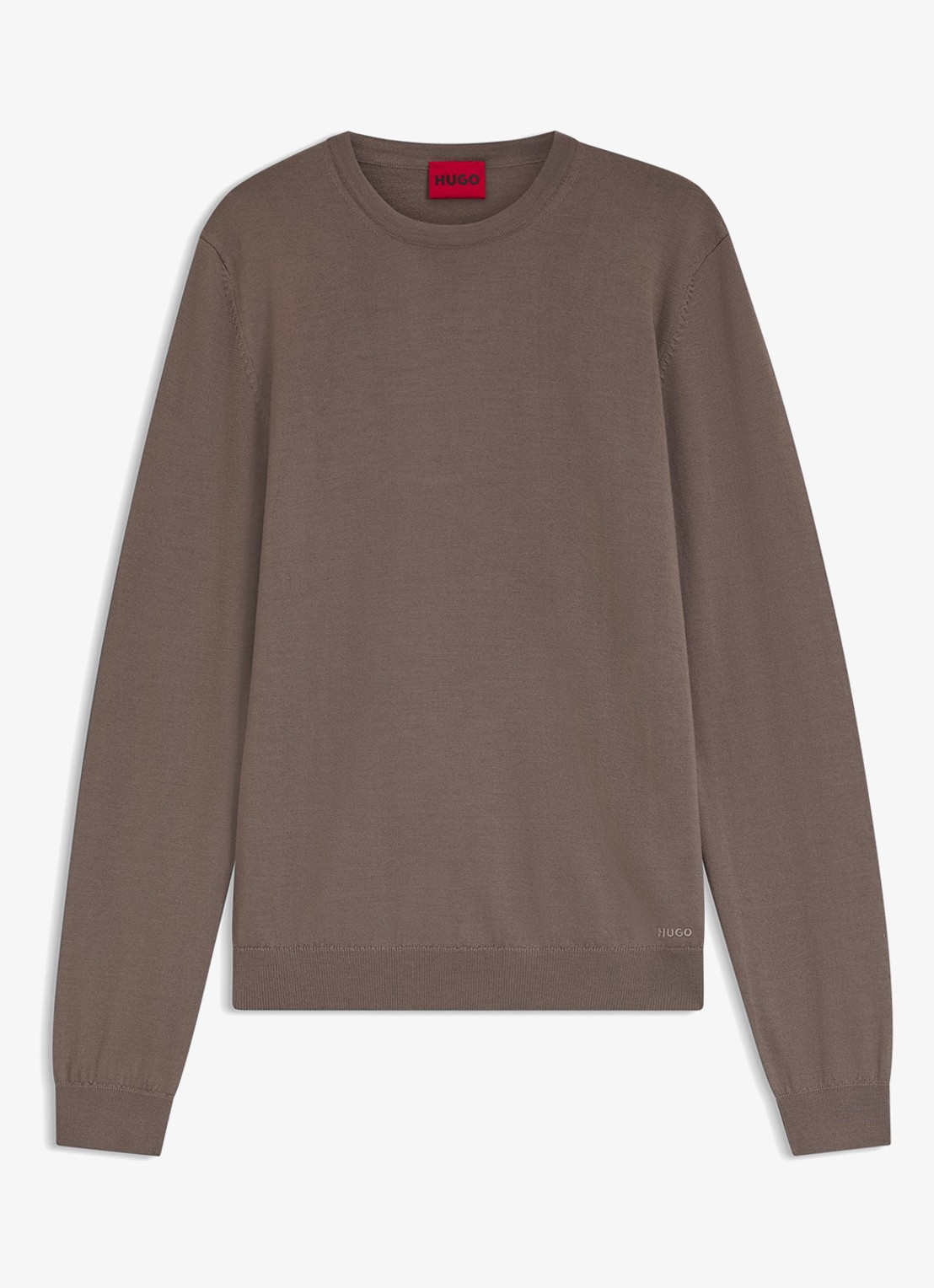 HUGO San Cedric fijngebreide pullover van wol  - voorkant 2 rust/copper-223