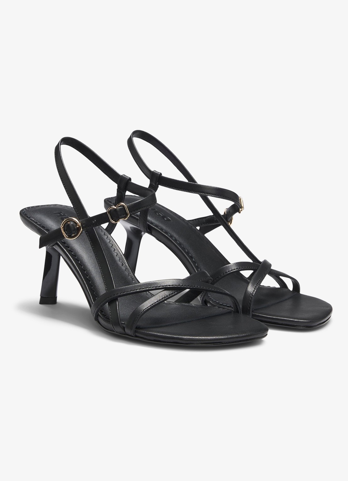 HUGO Sandalette met gespdetail - detail 4 zwart