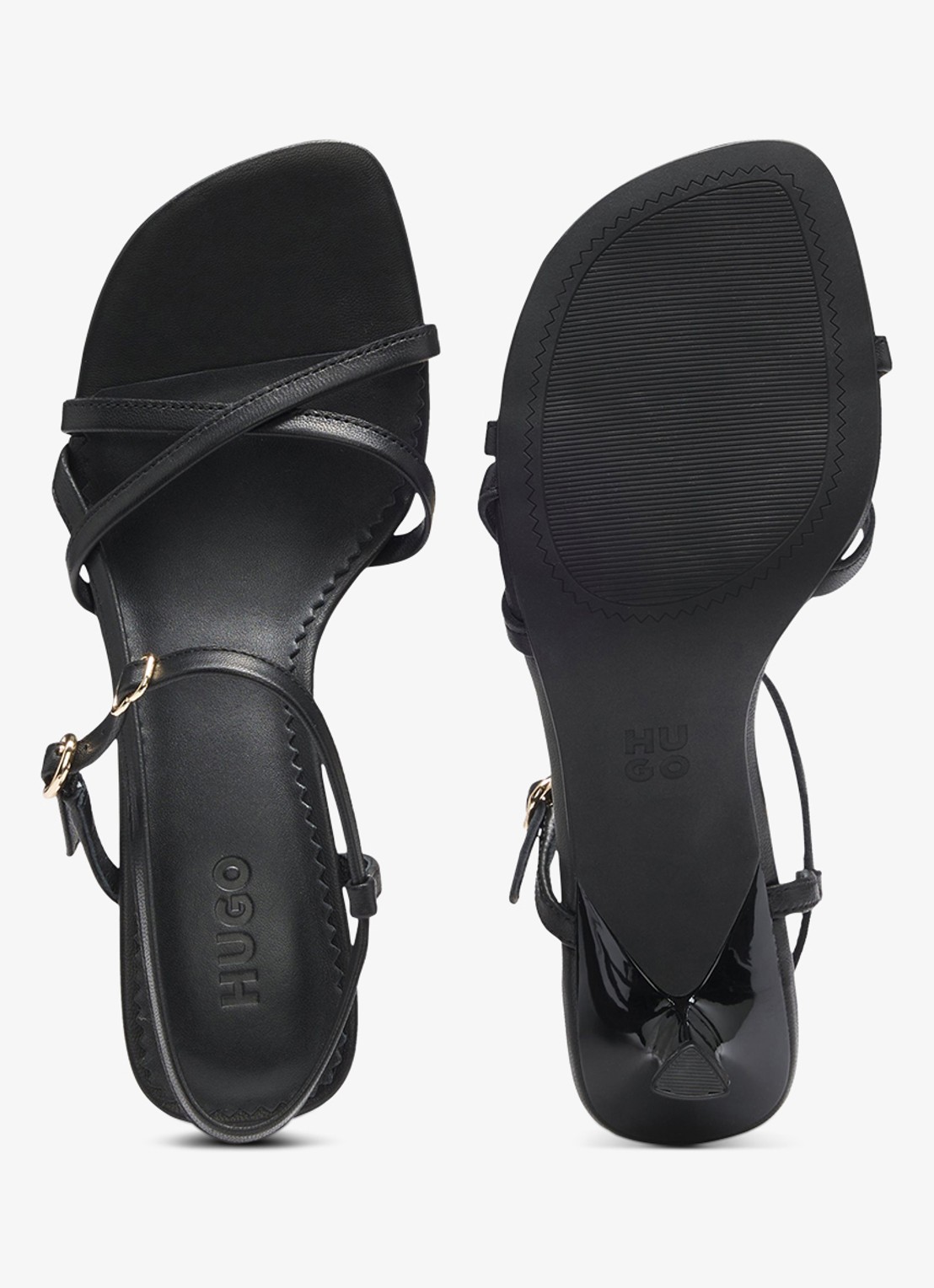HUGO Sandalette met gespdetail - detail 5 zwart