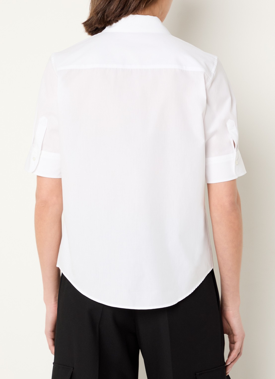 HUGO Sarepla blouse met logoborduring - achterkant 4 white-100 / wit